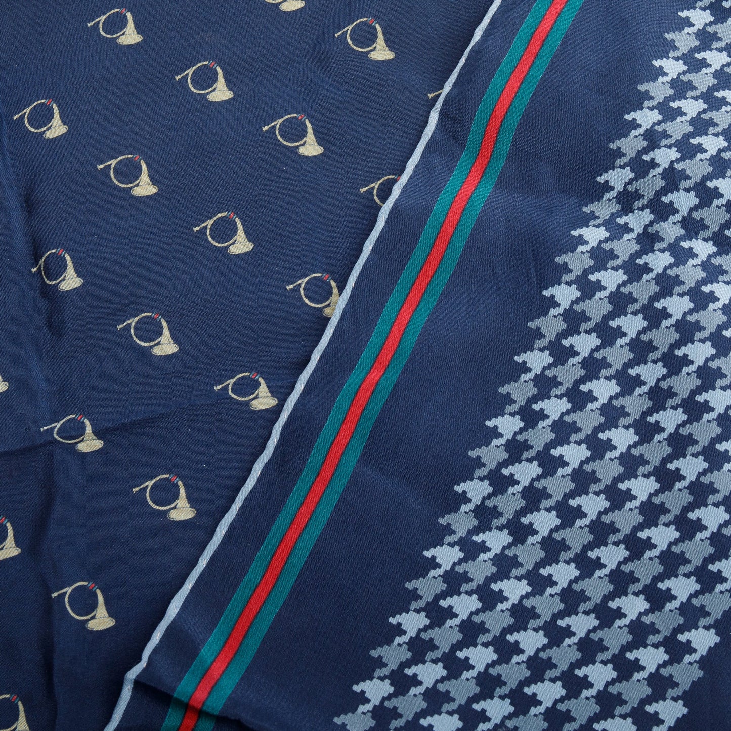 Gucci Blue Web Print Silk Scarf 70