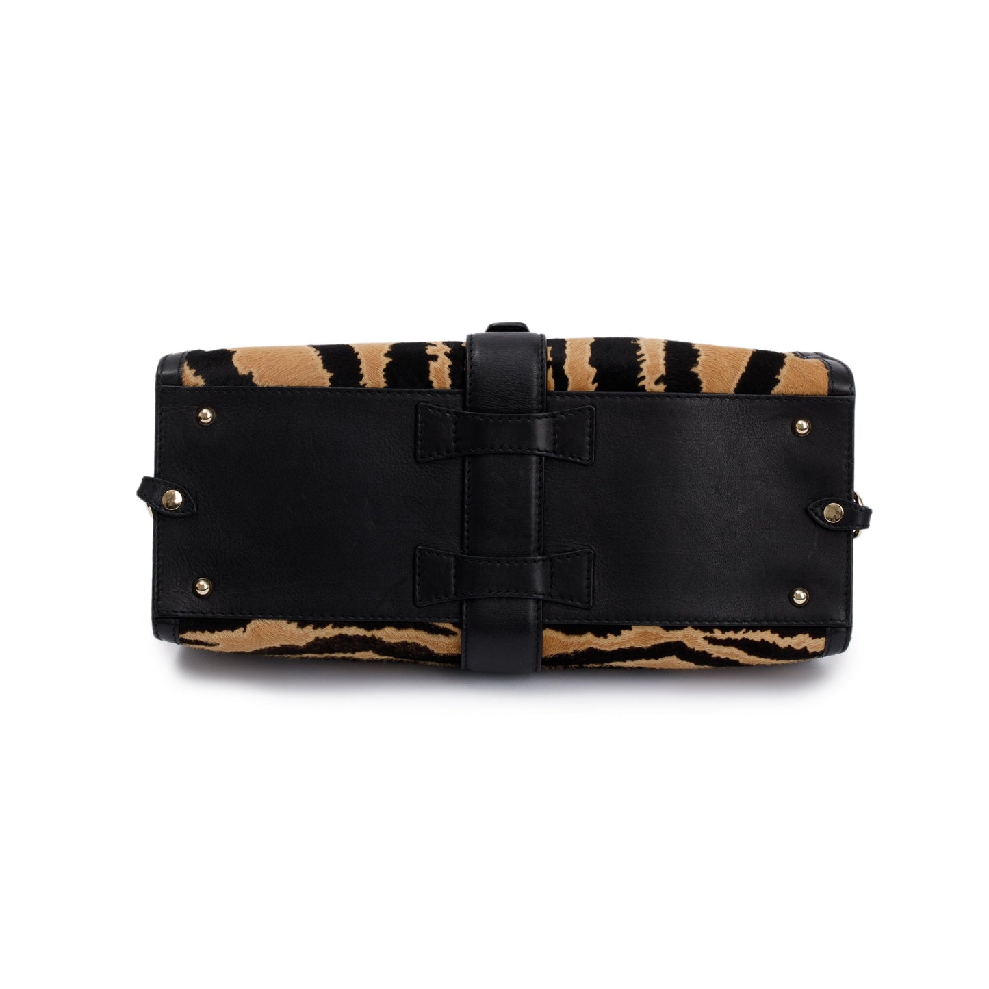 Gucci Brown Calf Hair Large Stirrup Top Handle