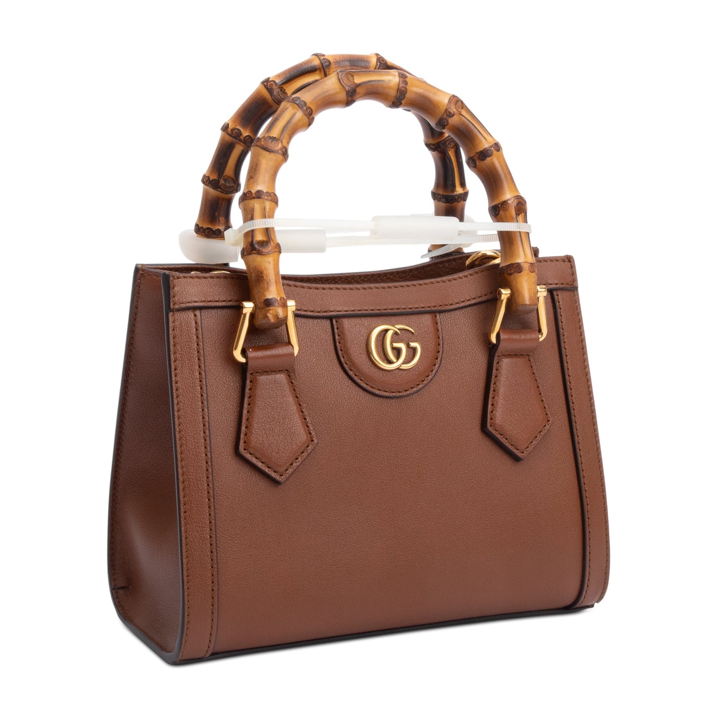 Gucci Brown Calfskin Leather Diana Mini Tote Bag