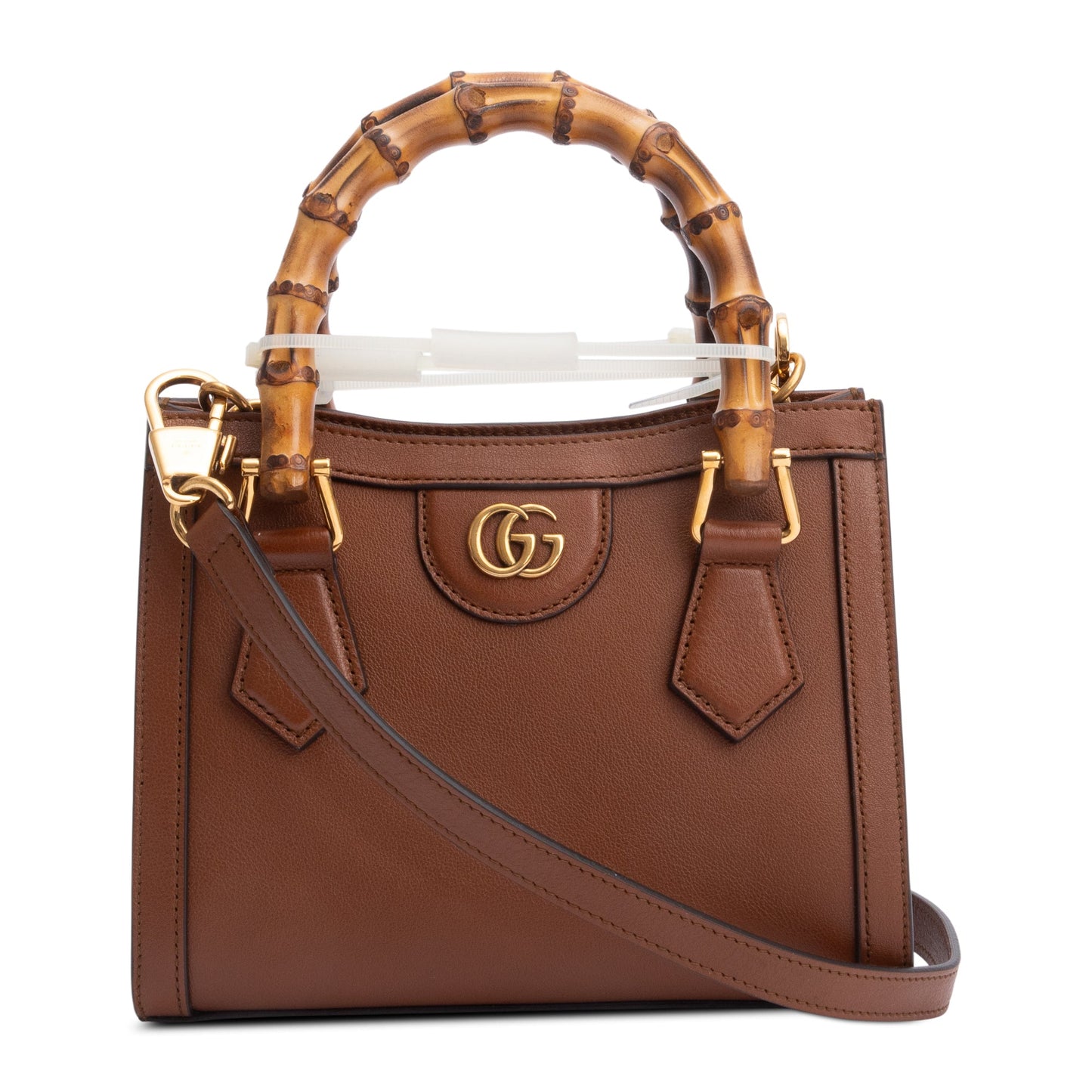 Gucci Brown Calfskin Leather Diana Mini Tote Bag