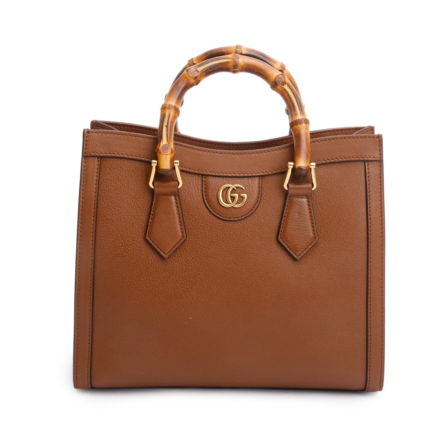 Gucci Brown Calfskin Leather Diana Small Tote Bag