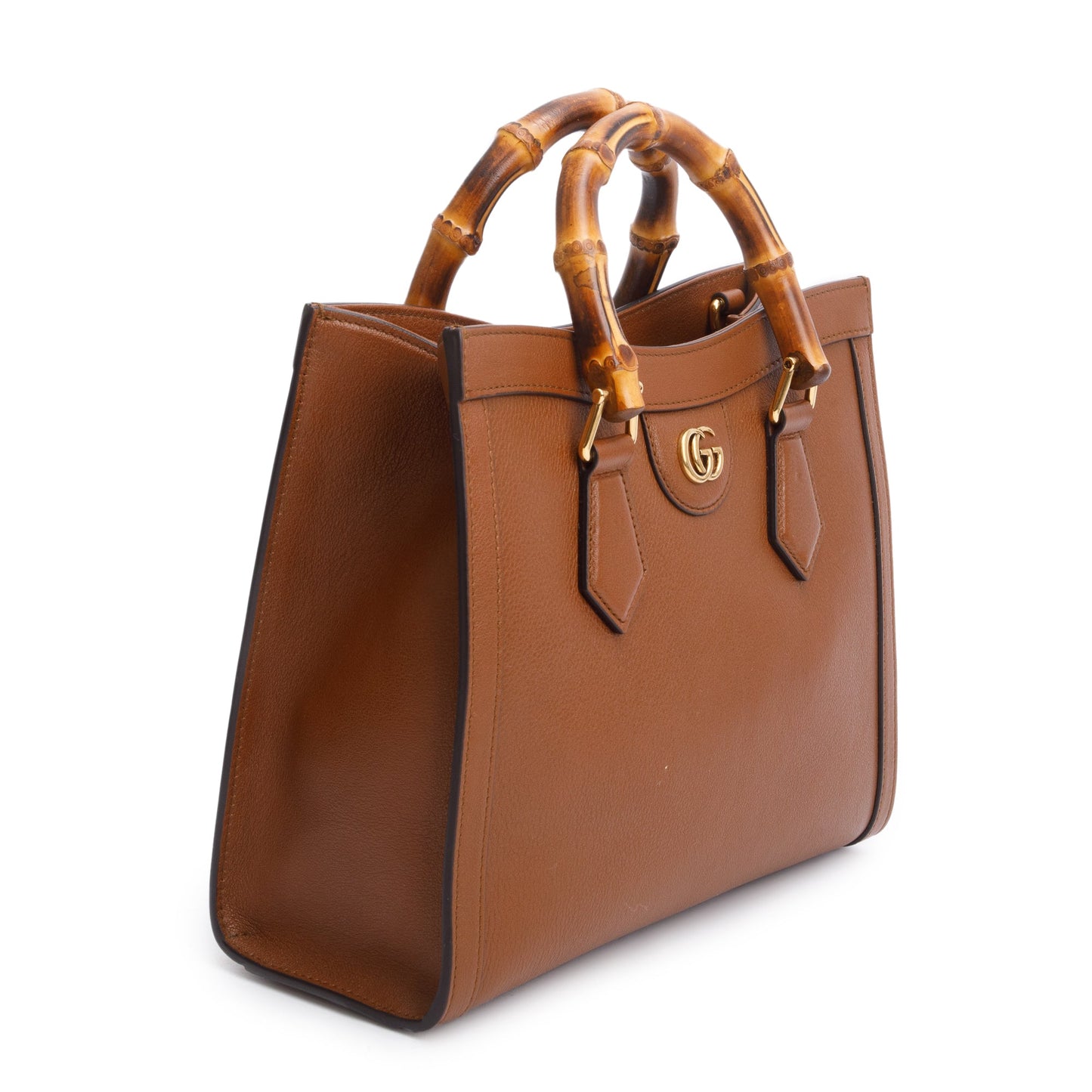 Gucci Brown Calfskin Leather Diana Small Tote Bag