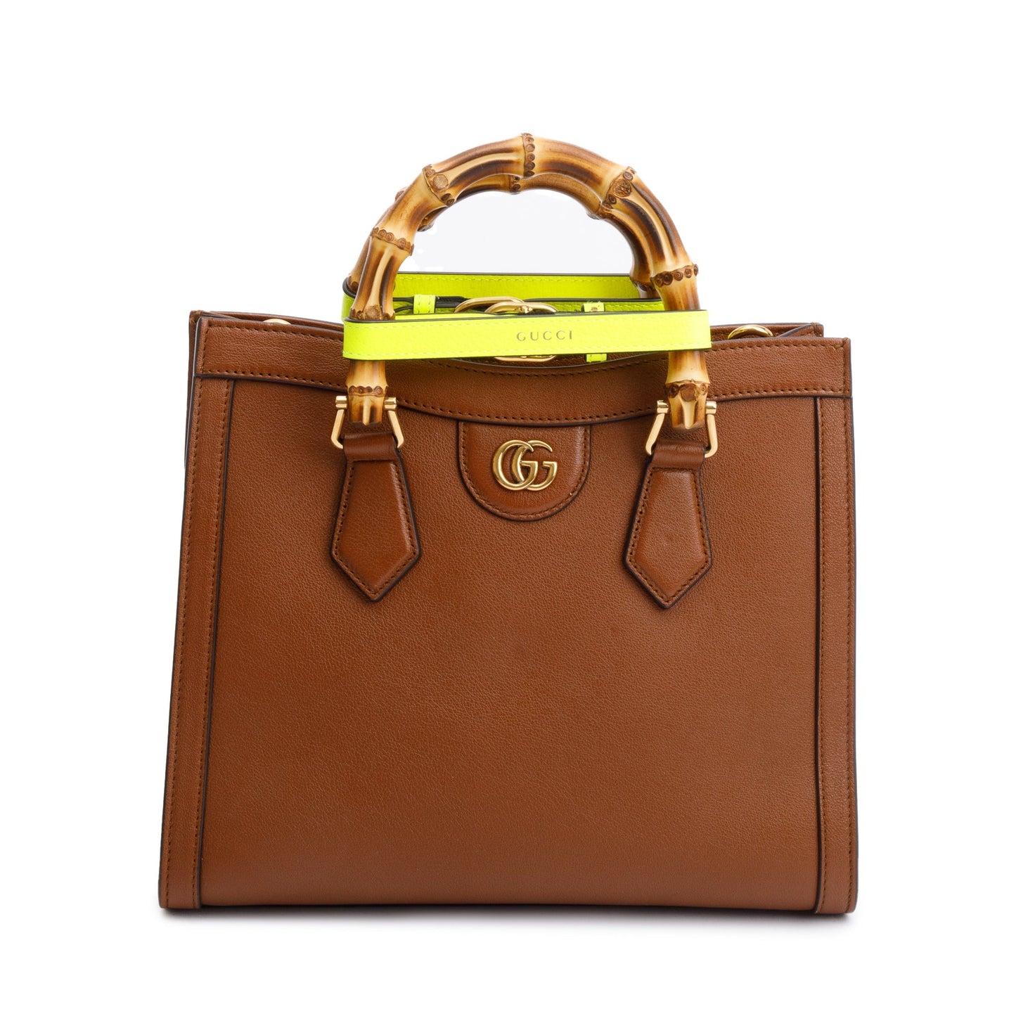 Gucci Brown Calfskin Leather Diana Small Tote Bag