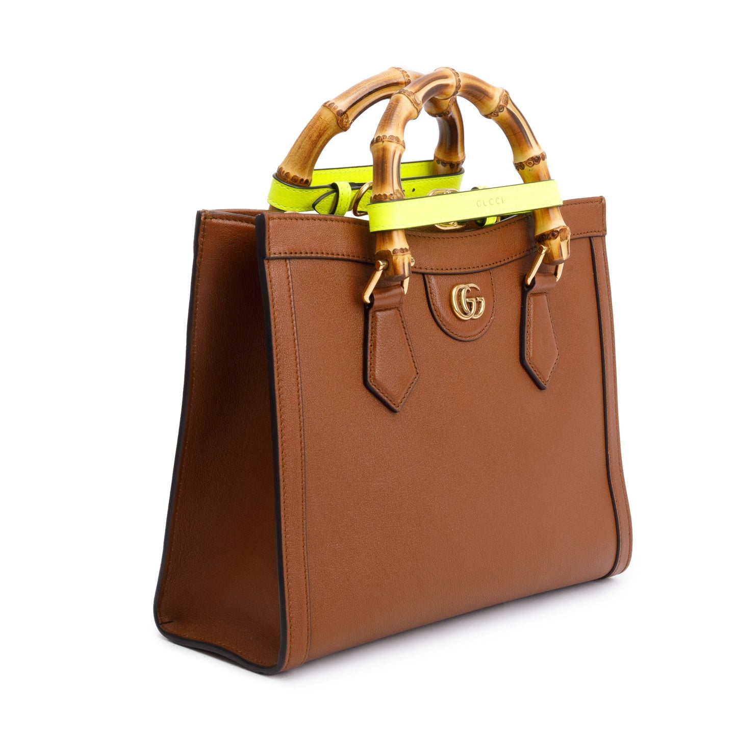 Gucci Brown Calfskin Leather Diana Small Tote Bag