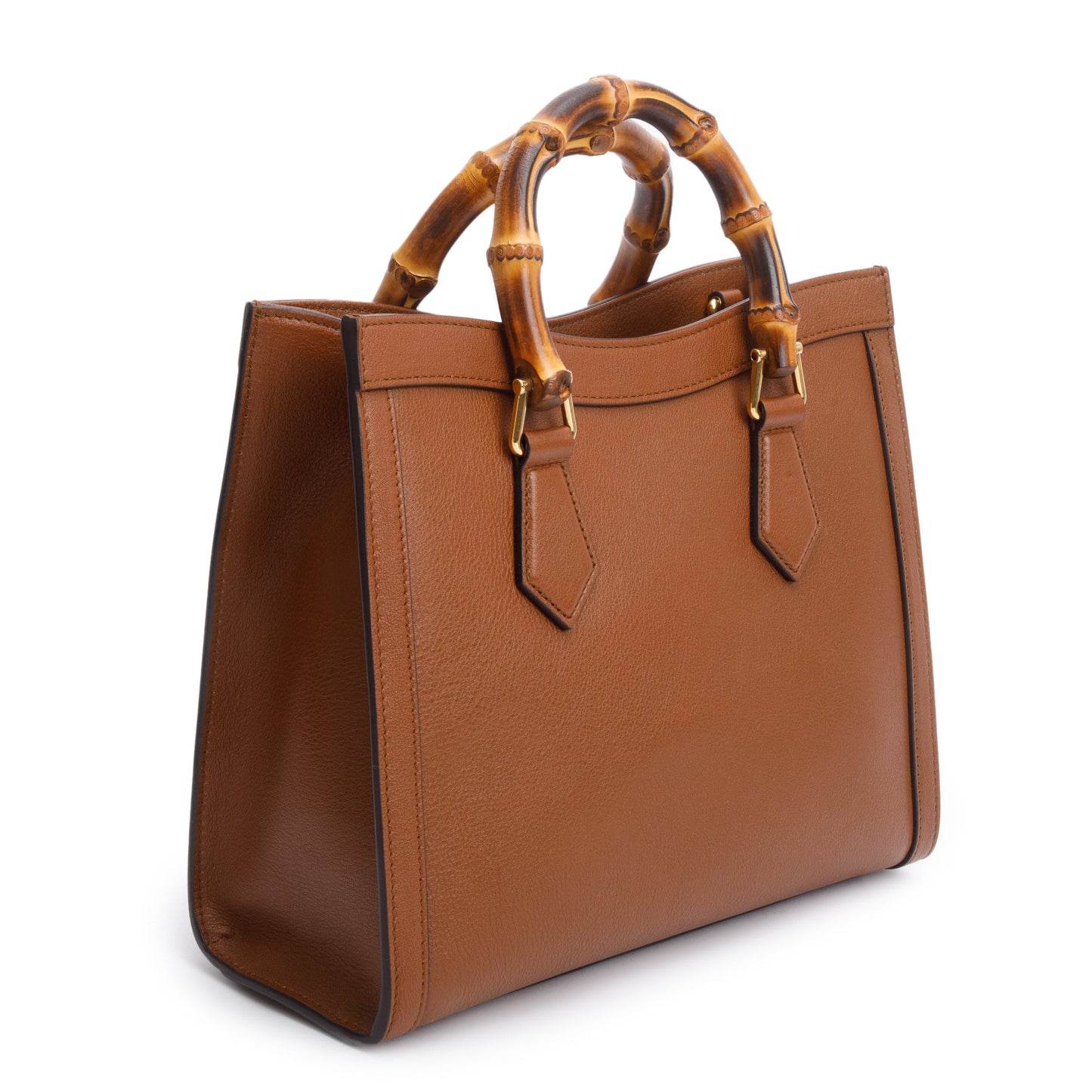 Gucci Brown Calfskin Leather Diana Small Tote Bag