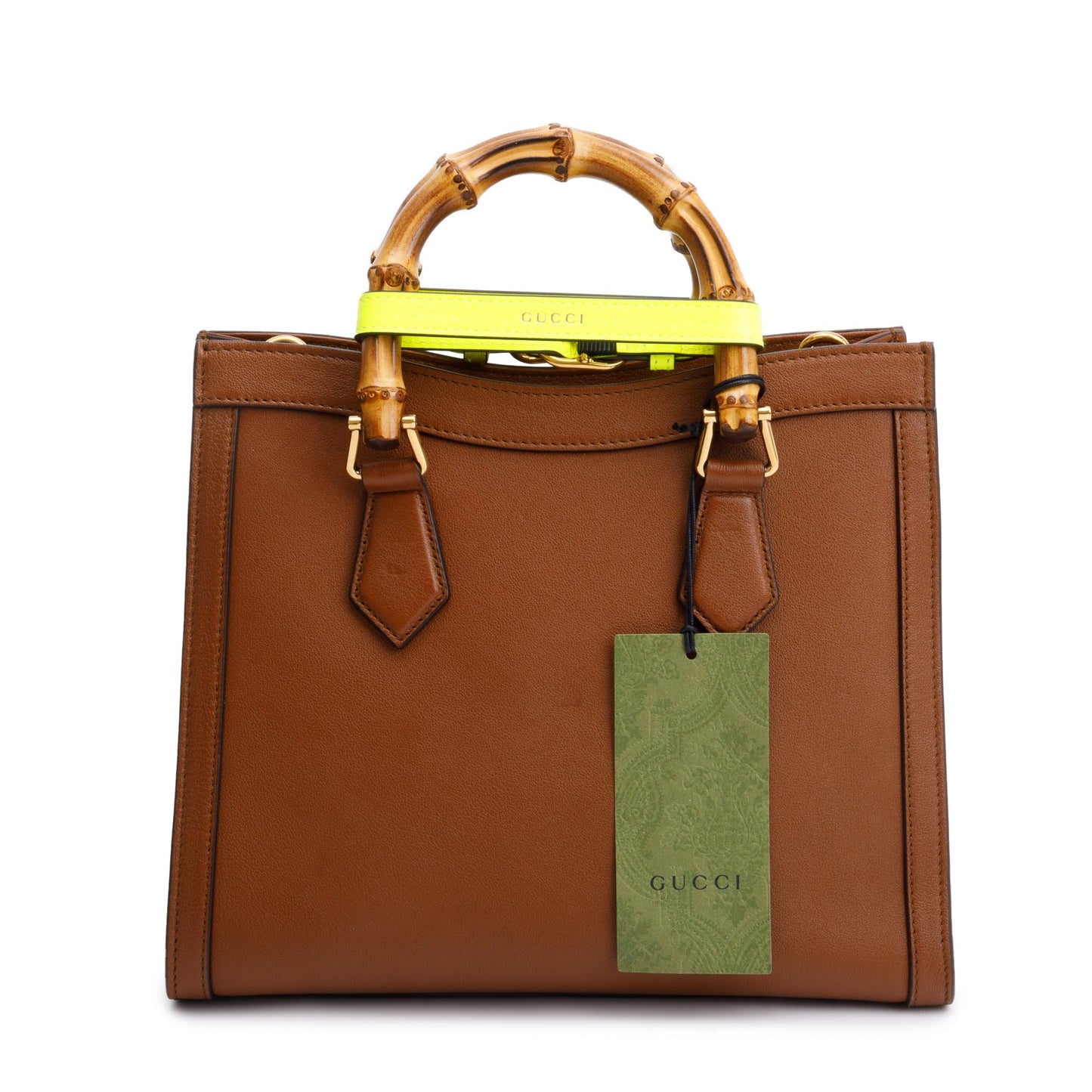 Gucci Brown Calfskin Leather Diana Small Tote Bag