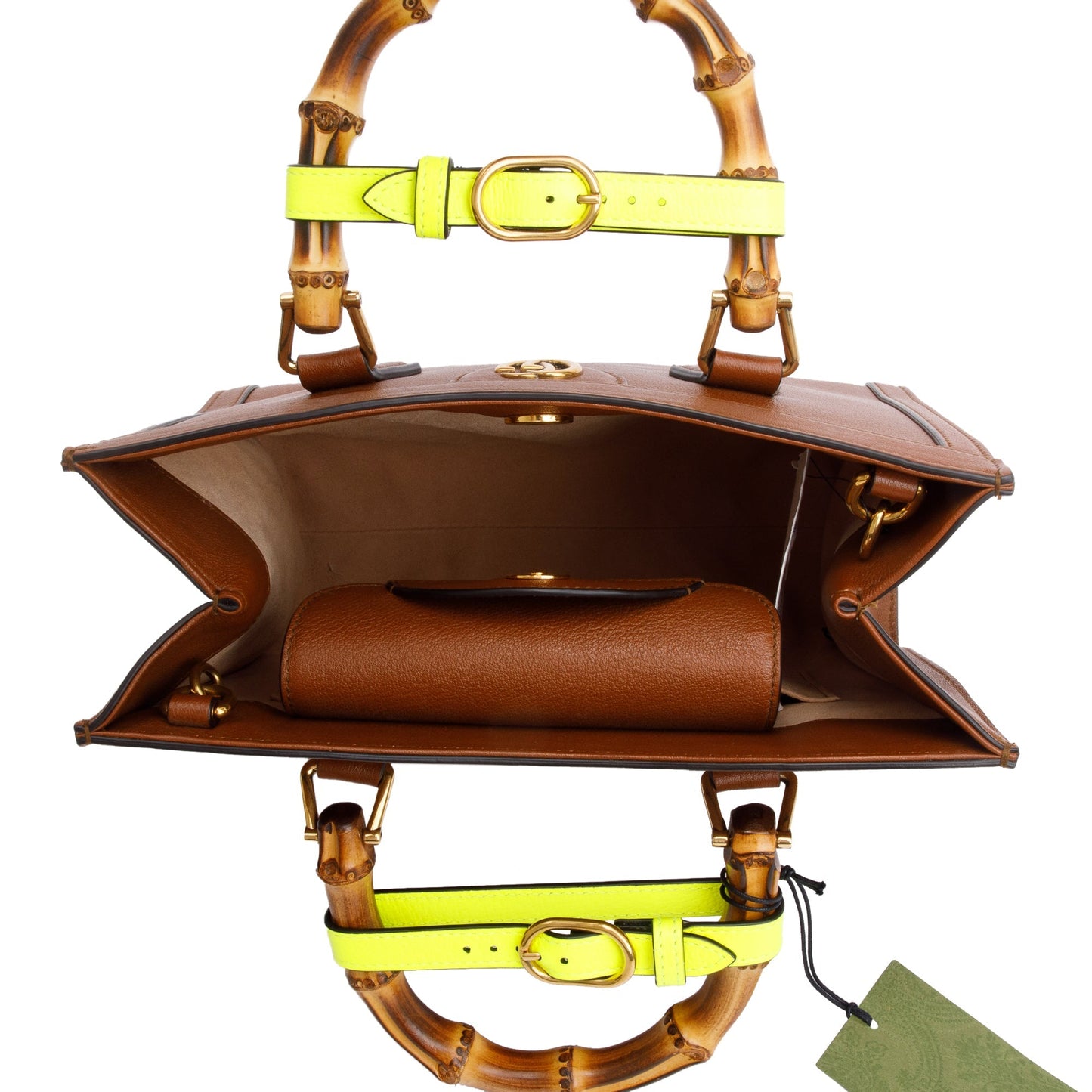 Gucci Brown Calfskin Leather Diana Small Tote Bag