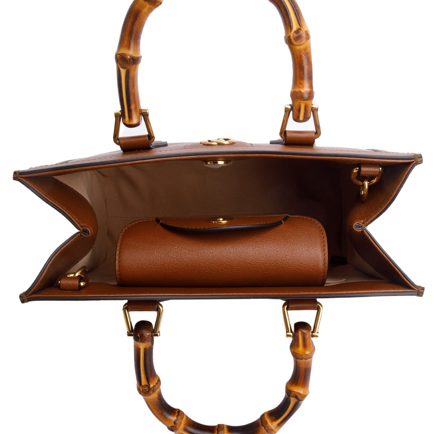 Gucci Brown Calfskin Leather Diana Small Tote Bag