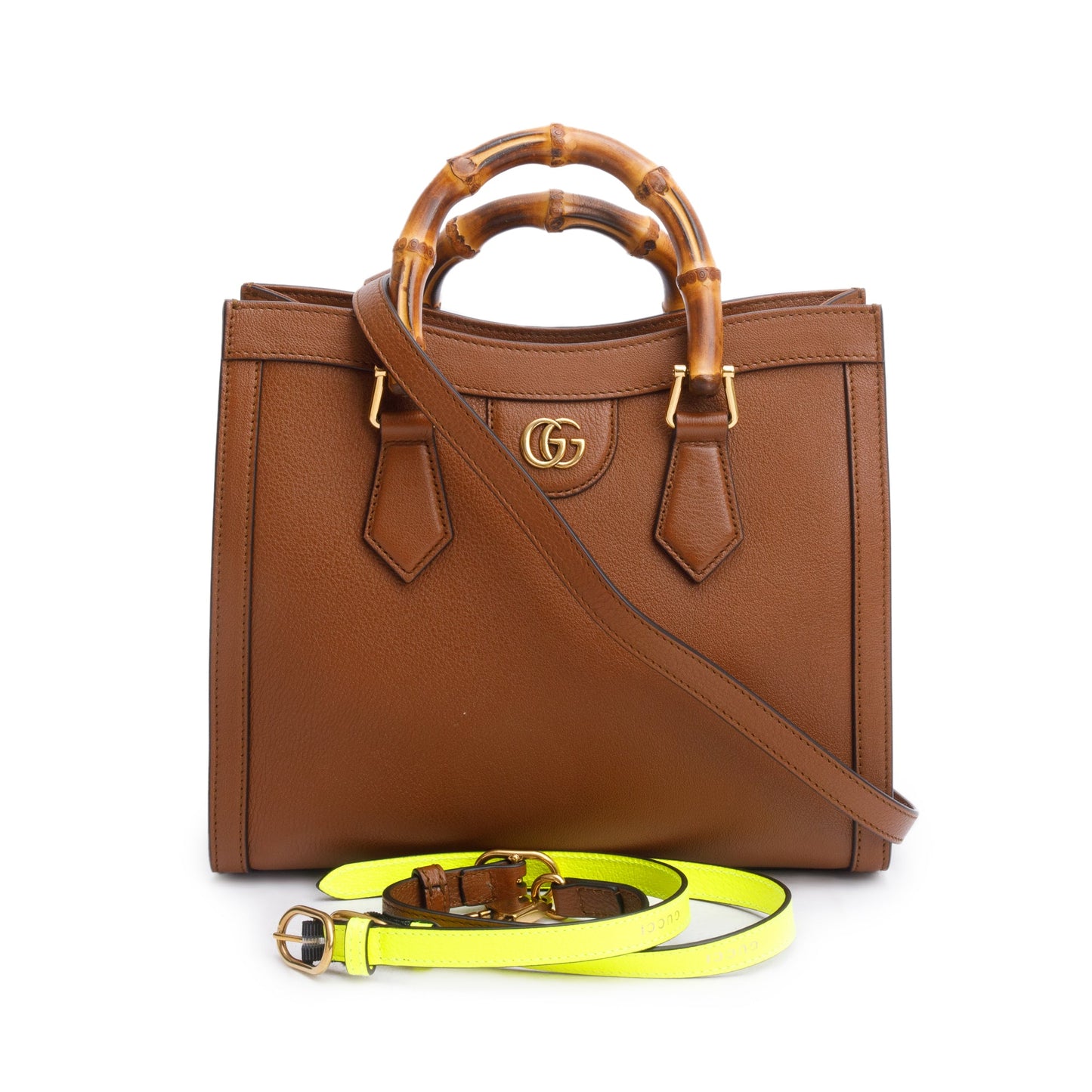 Gucci Brown Calfskin Leather Diana Small Tote Bag