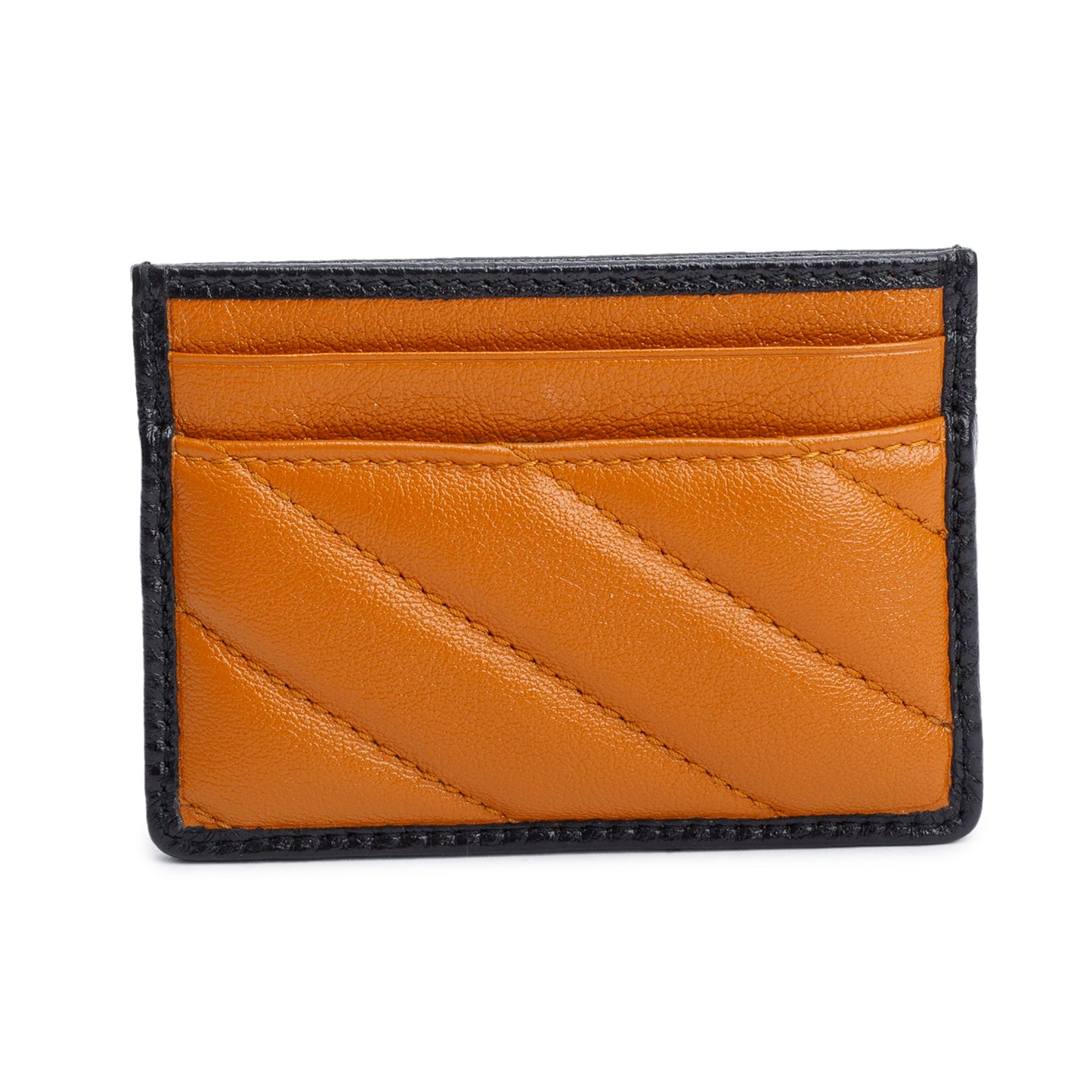 Gucci Brown Calfskin Leather Torchon GG Marmont Card Holder
