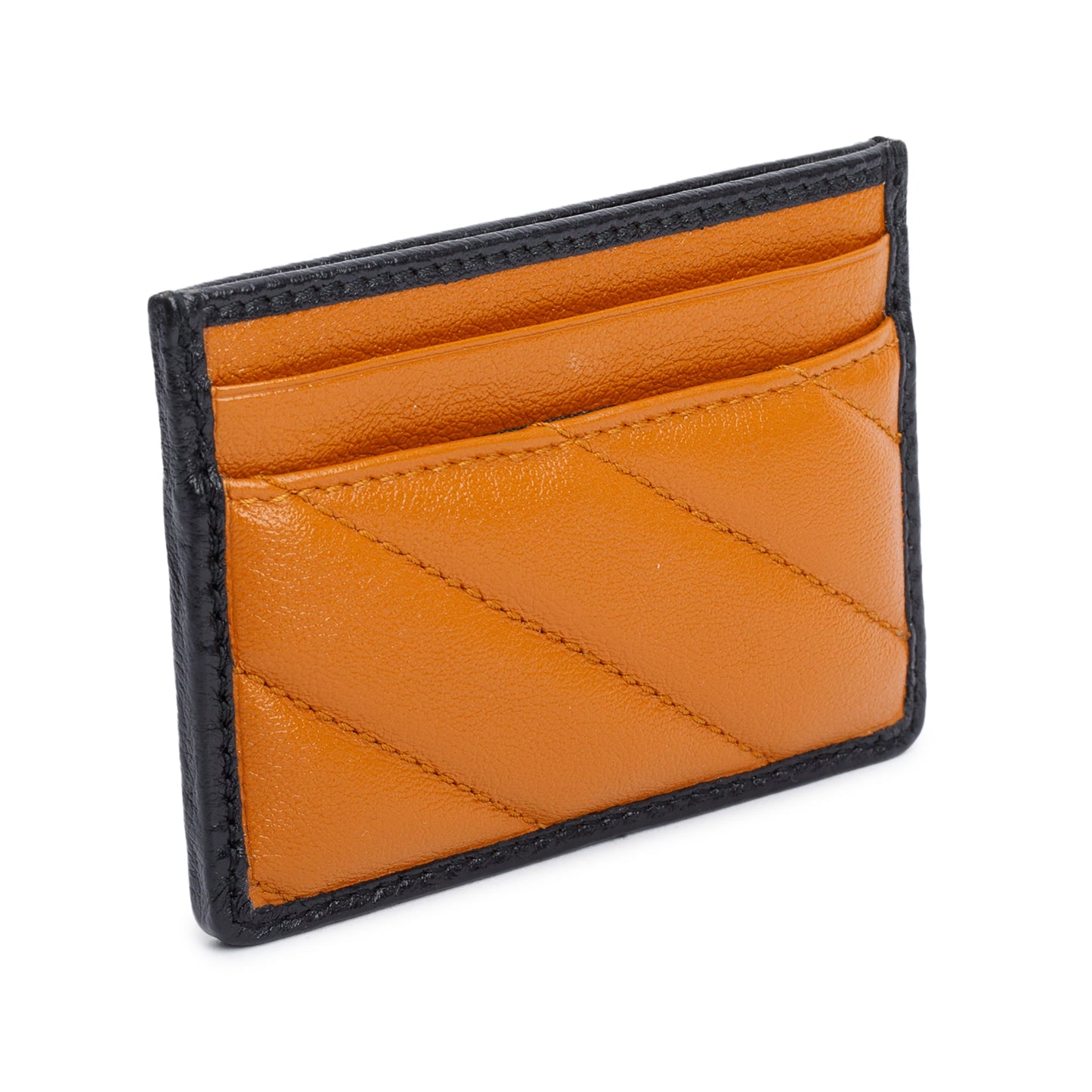 Gucci Brown Calfskin Leather Torchon GG Marmont Card Holder