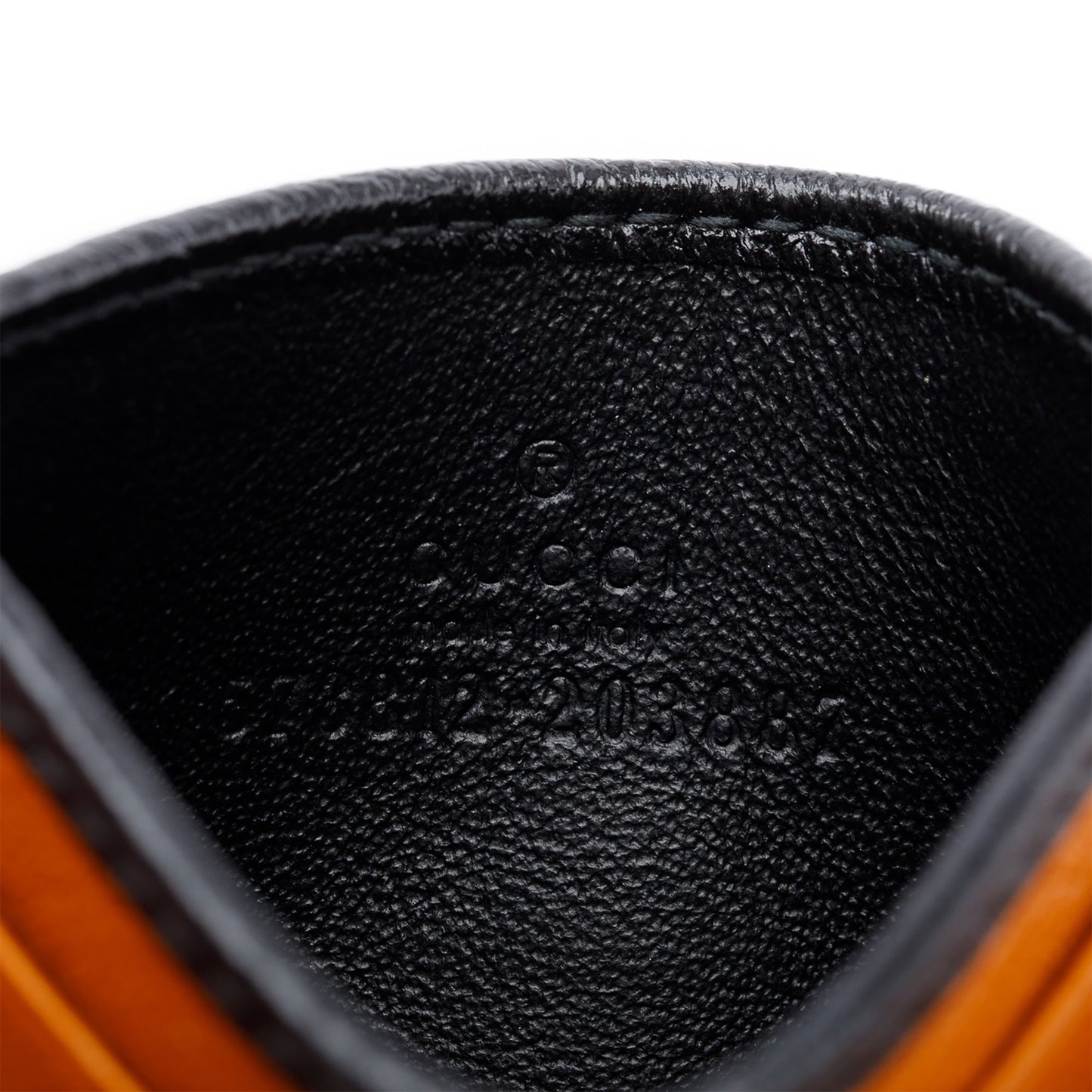 Gucci Brown Calfskin Leather Torchon GG Marmont Card Holder