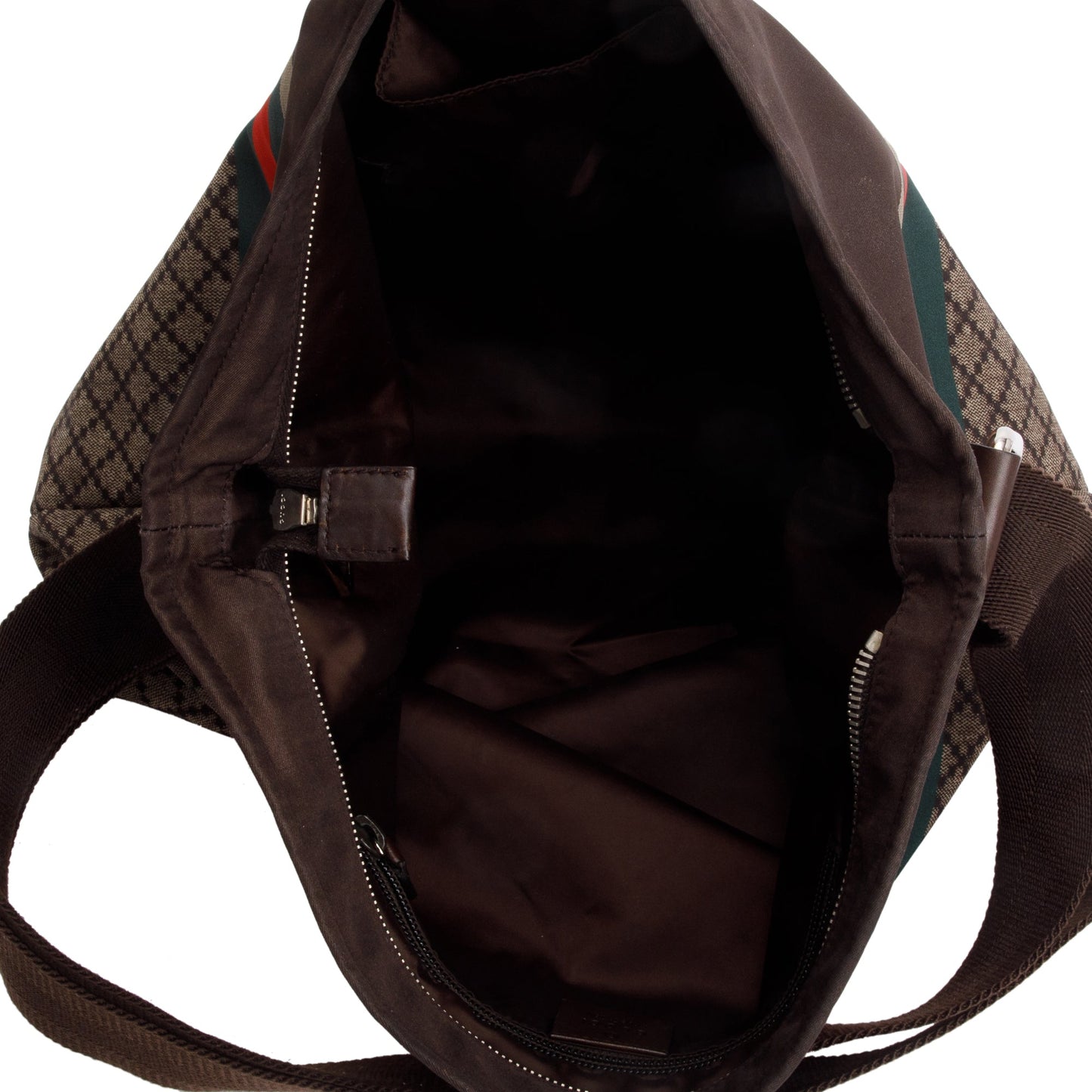 Gucci Brown Diamante Web Nylon Messenger Bag