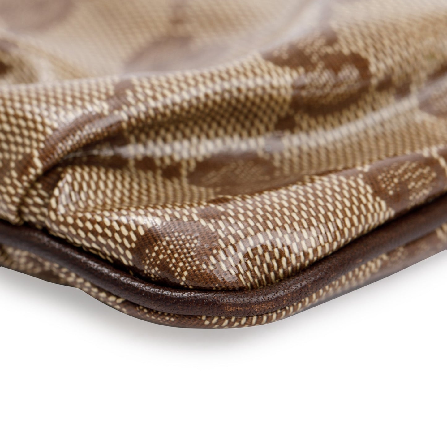 Gucci Brown GG Crystal Monogram Babouska Wristlet Pouch