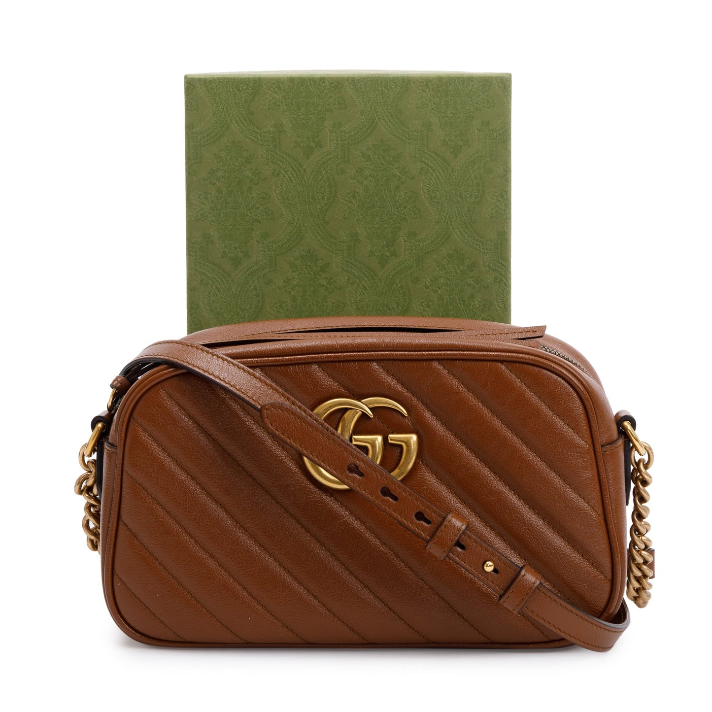 Gucci Brown GG Marmont Matelasse Small Shoulder Bag
