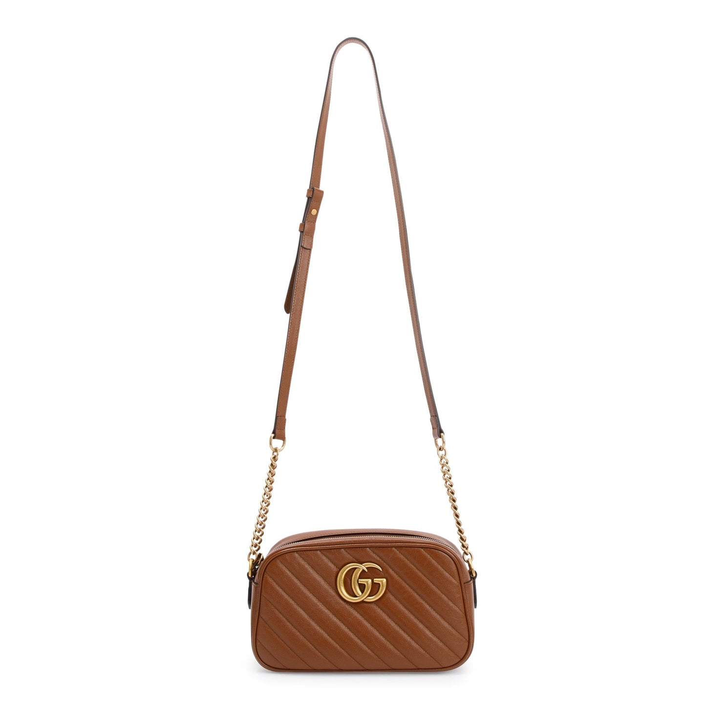 Gucci Brown GG Marmont Matelasse Small Shoulder Bag