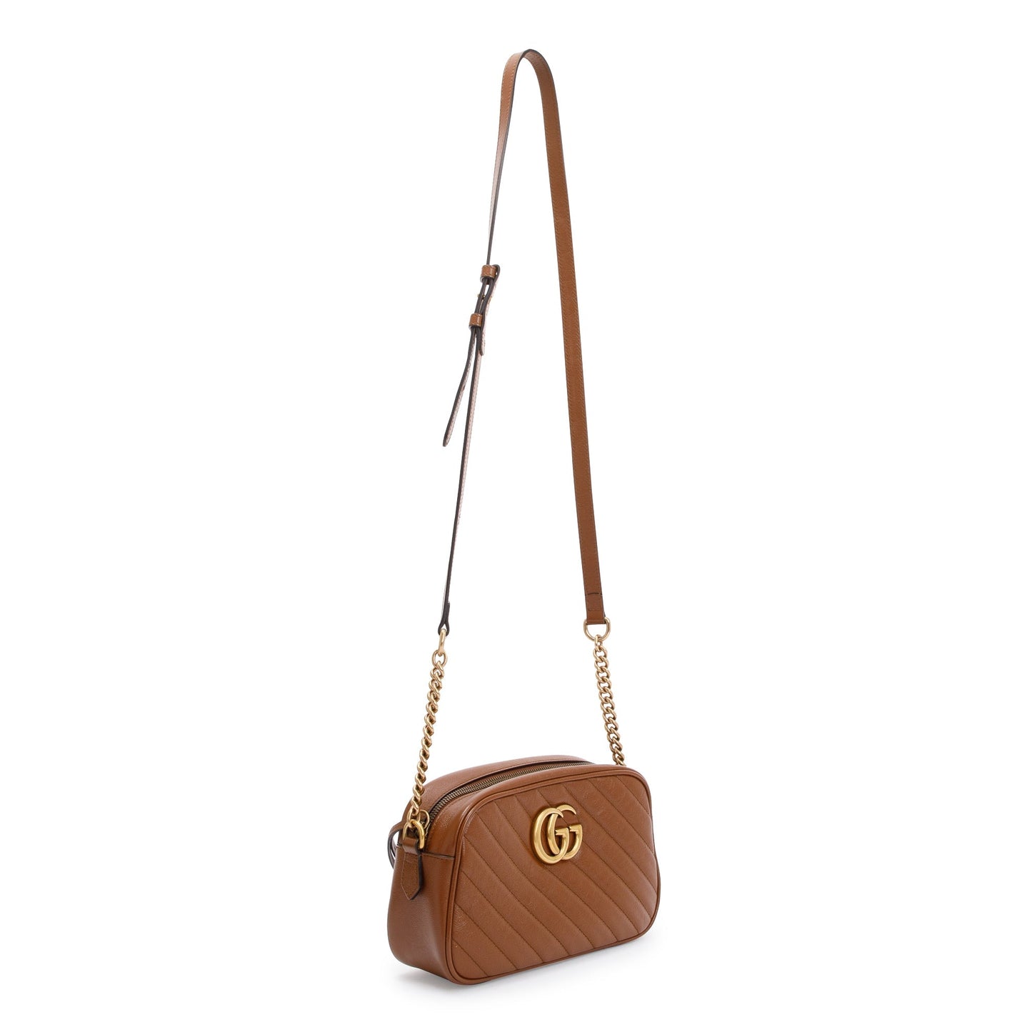 Gucci Brown GG Marmont Matelasse Small Shoulder Bag