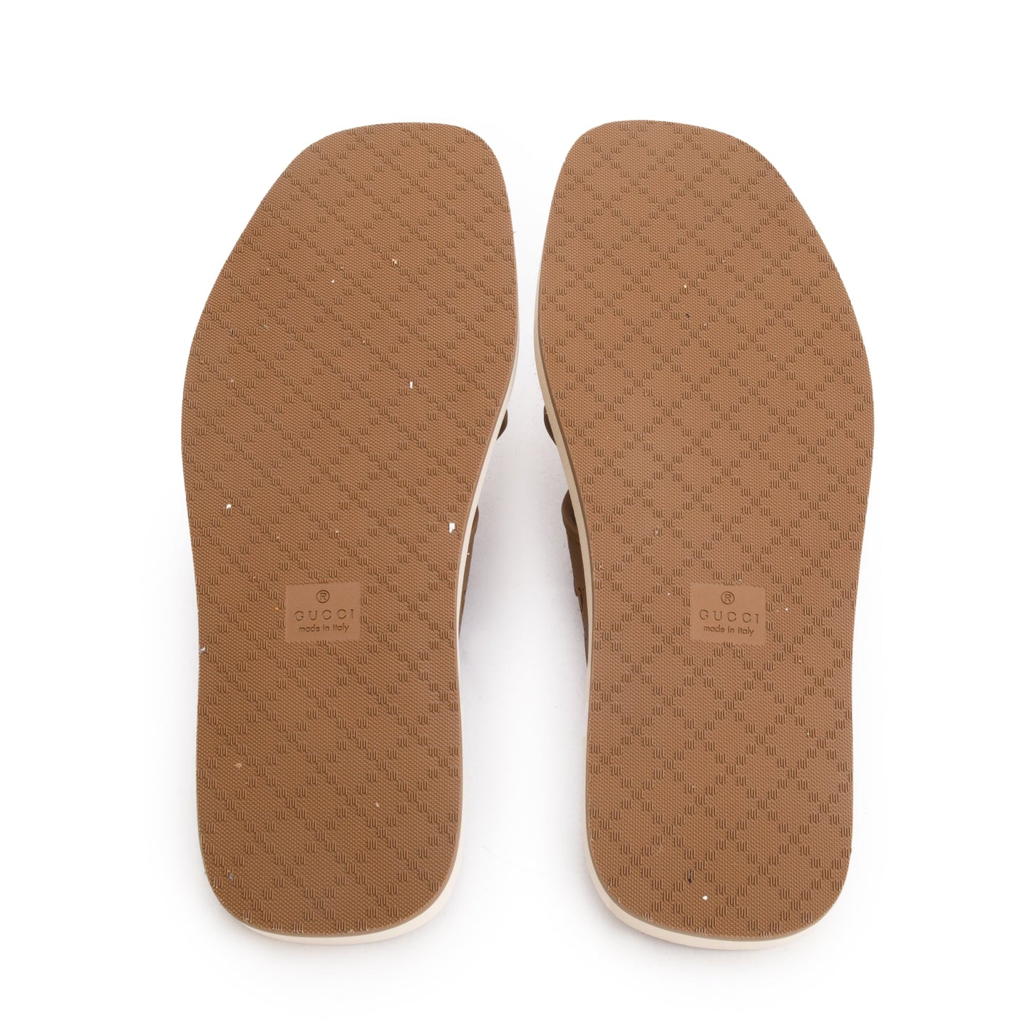 Gucci Brown GG Rubber Slide Sandals, Size 11