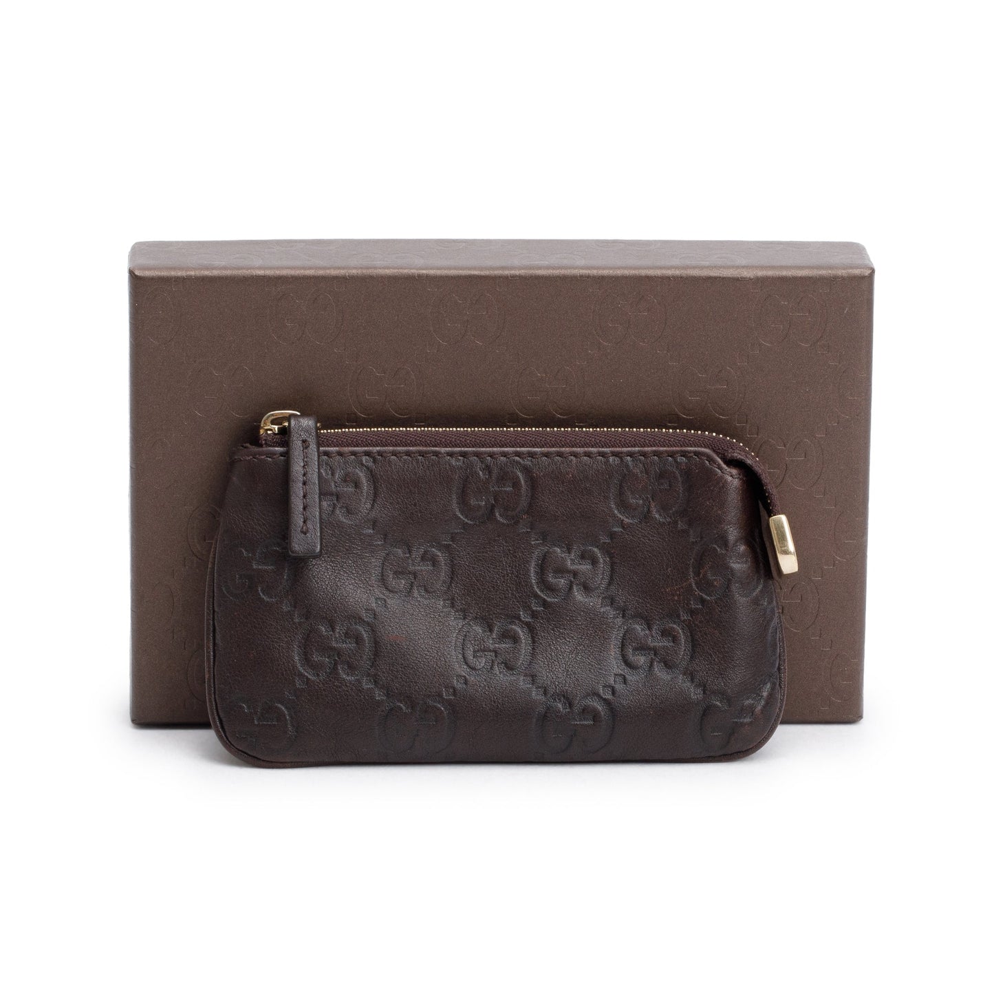 Gucci Brown GG Signature Leather Key Pouch