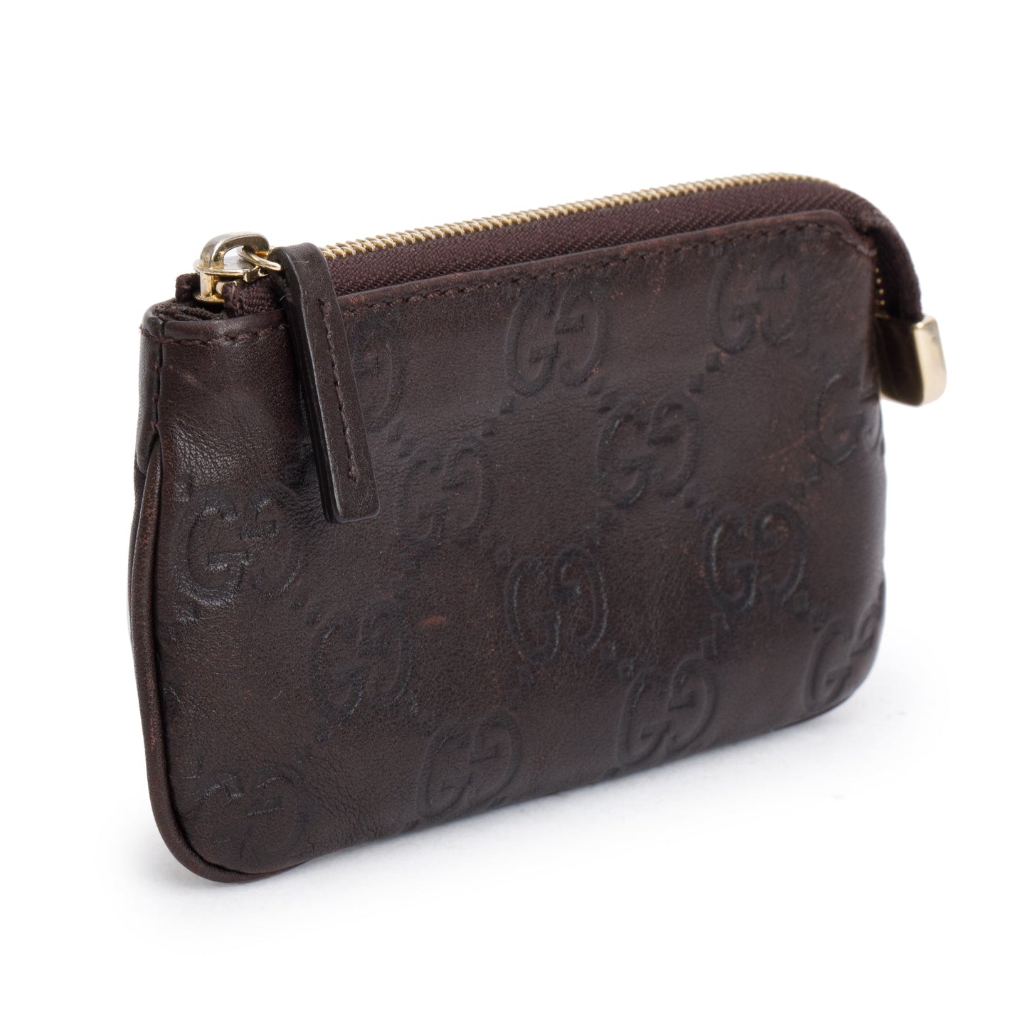 Gucci Brown GG Signature Leather Key Pouch