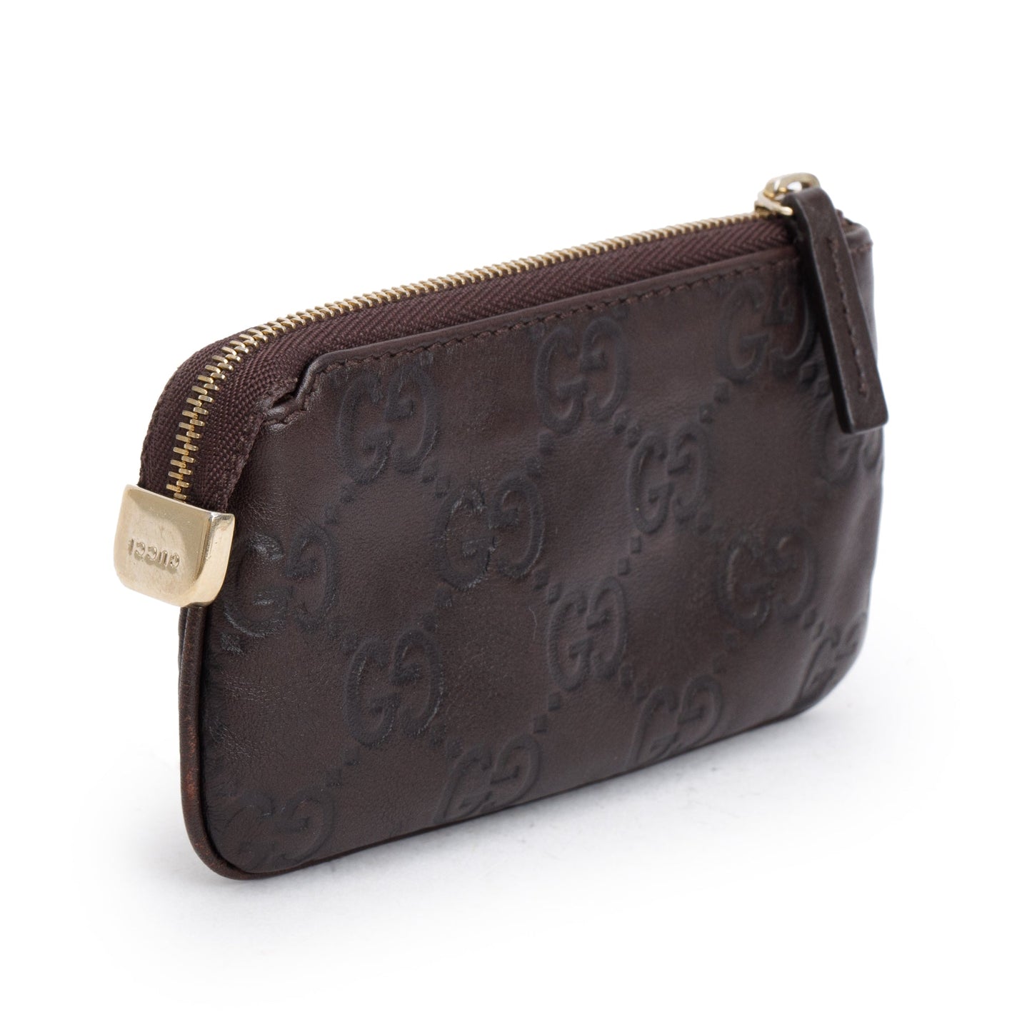 Gucci Brown GG Signature Leather Key Pouch