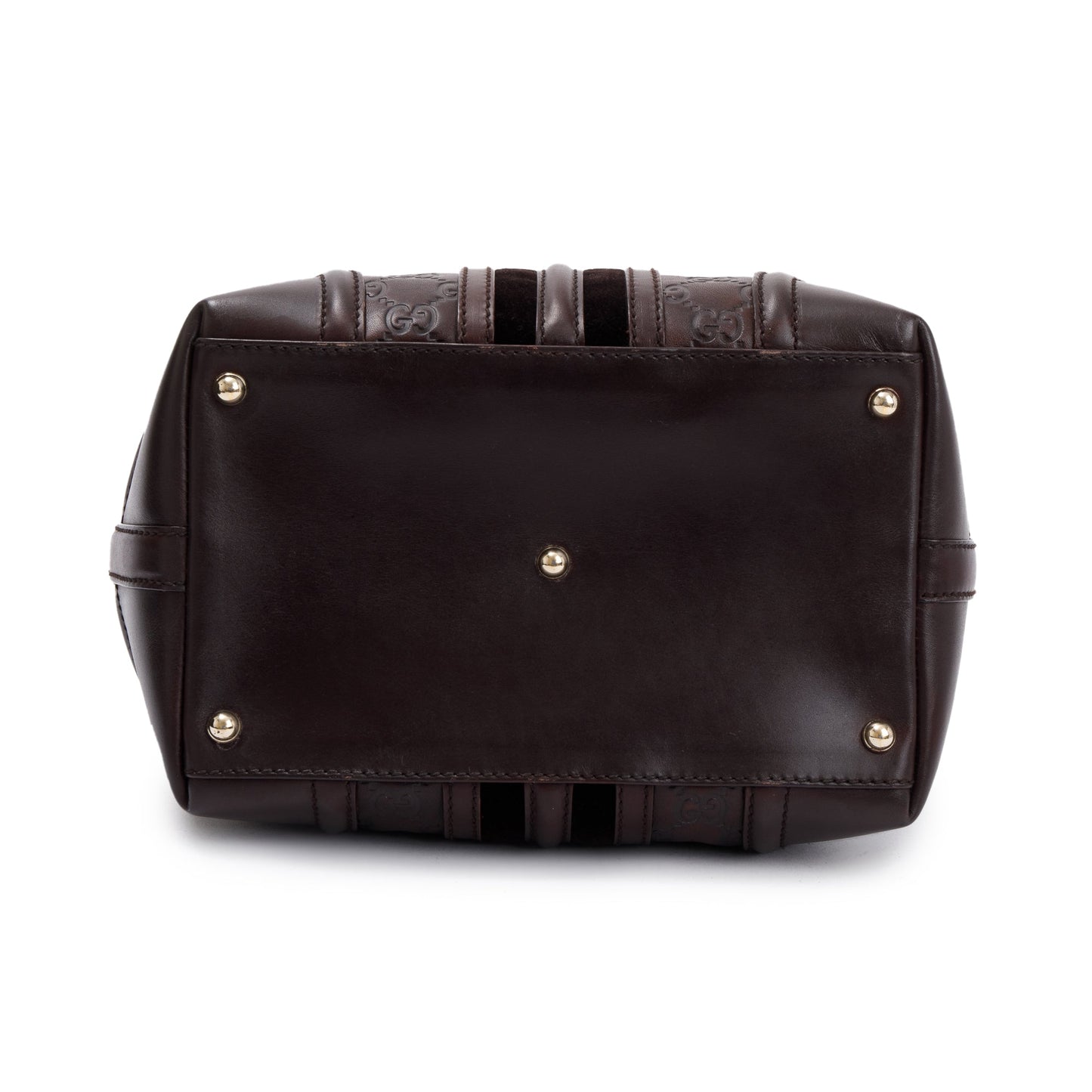 Gucci Brown GG Signature Leather Treasure Boston Bag