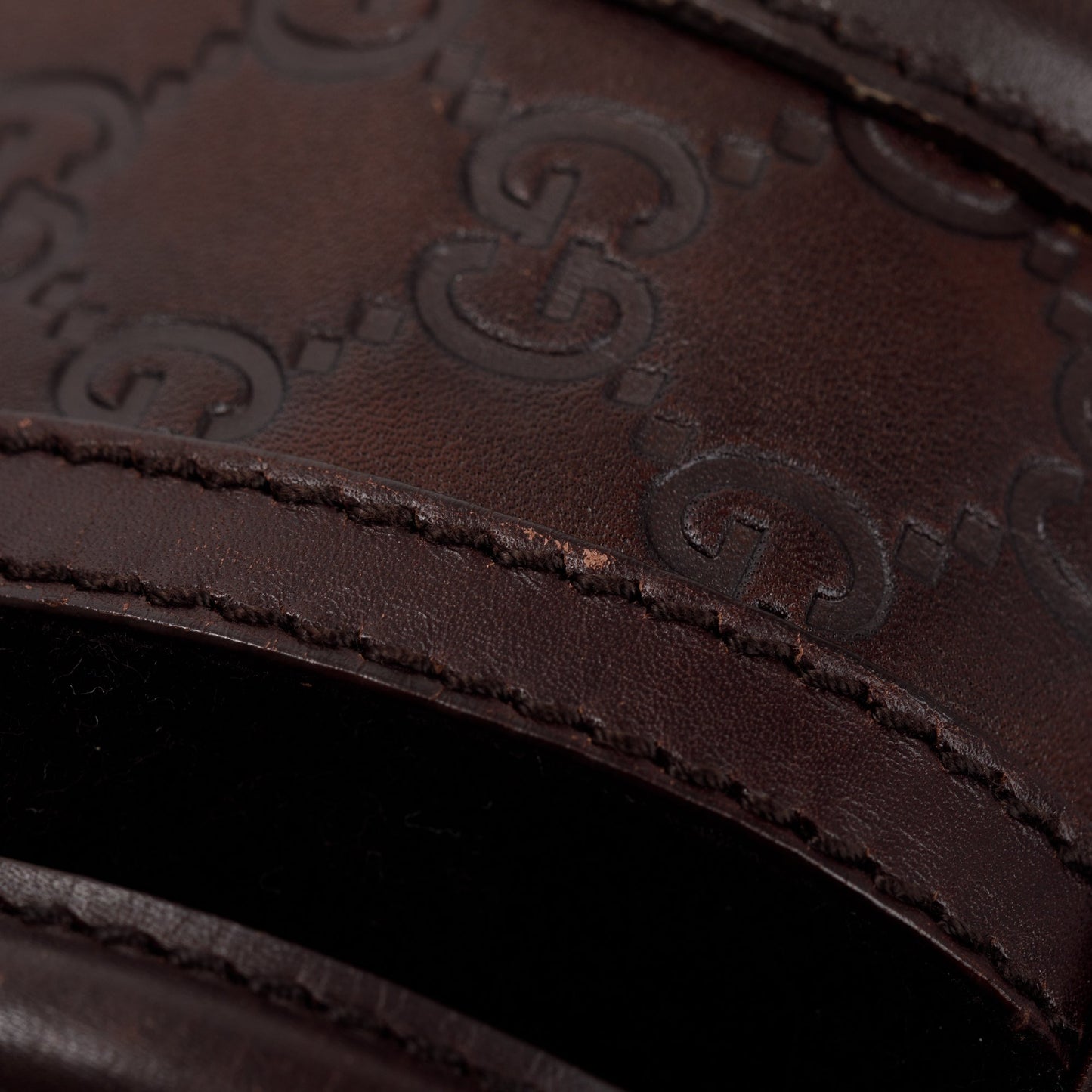 Gucci Brown GG Signature Leather Treasure Boston Bag