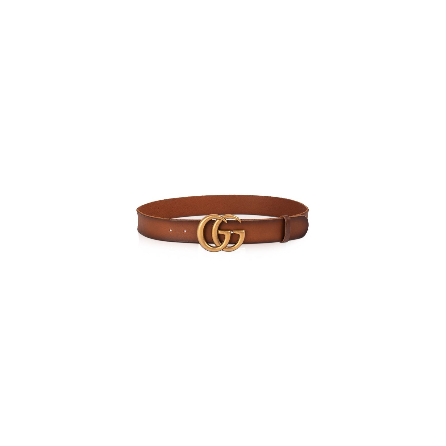 Gucci Brown Leather Belt with Double G Buckle