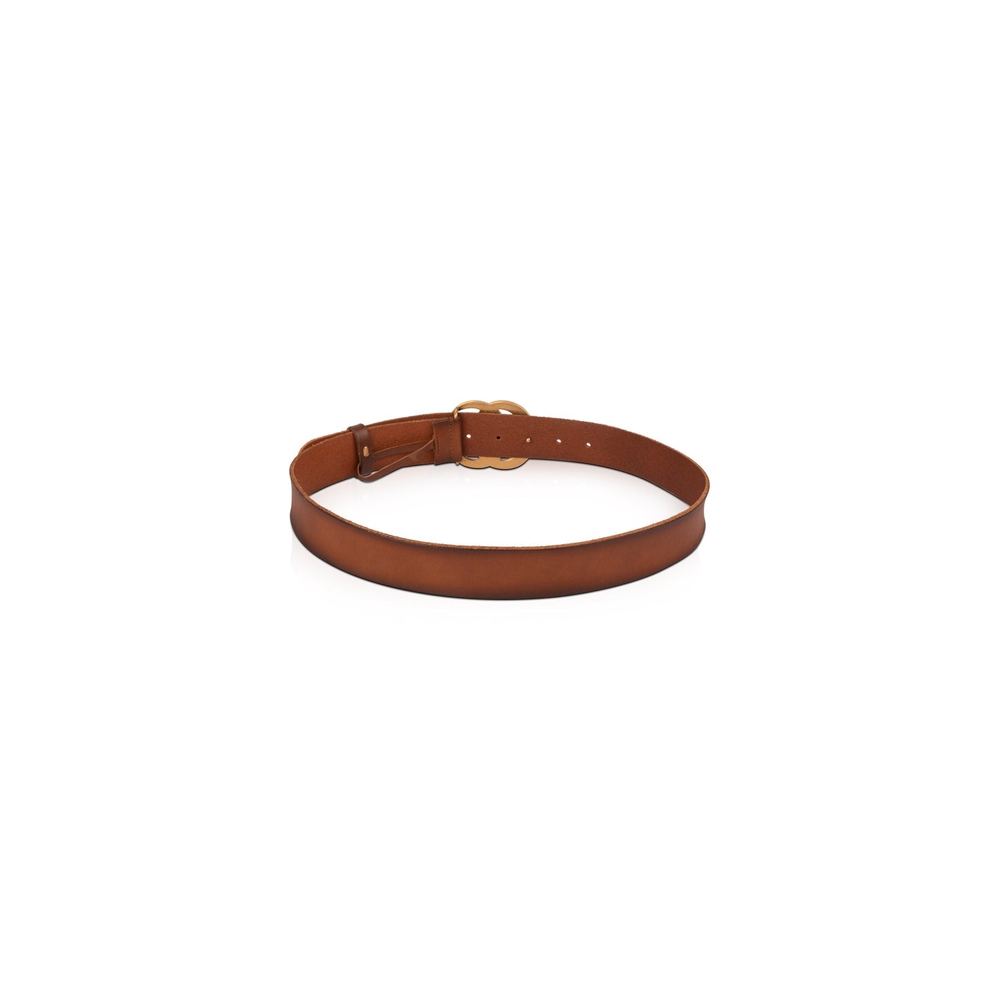 Gucci Brown Leather Belt with Double G Buckle