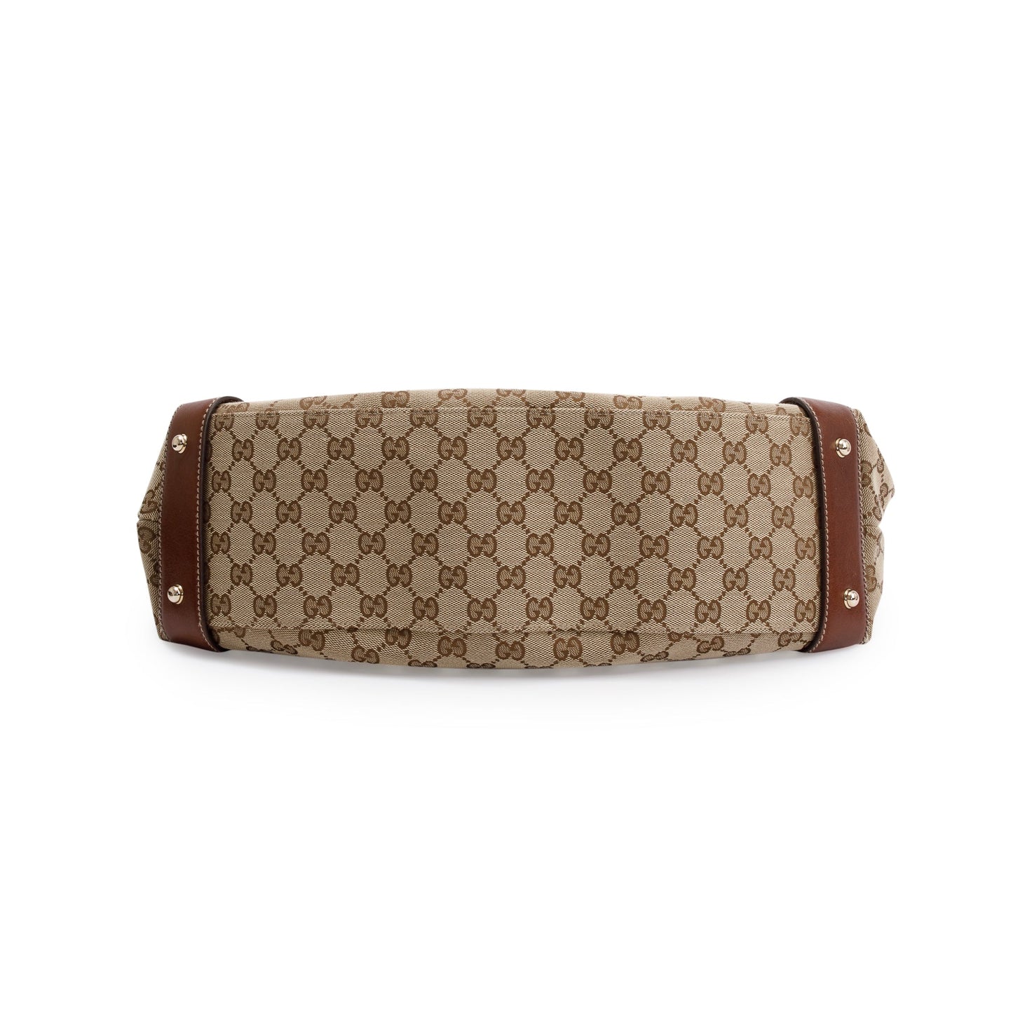 Gucci Brown Leather GG Canvas Medium Pelham Shoulder Bag
