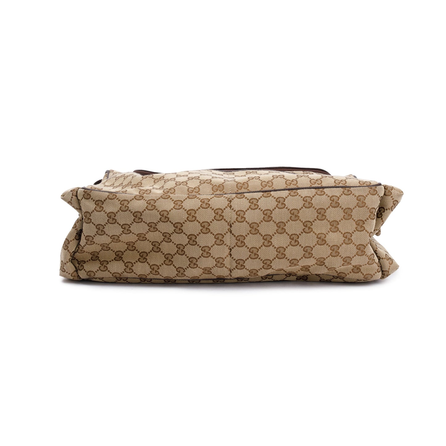 Gucci Brown Leather Trim GG Canvas Diaper Bag