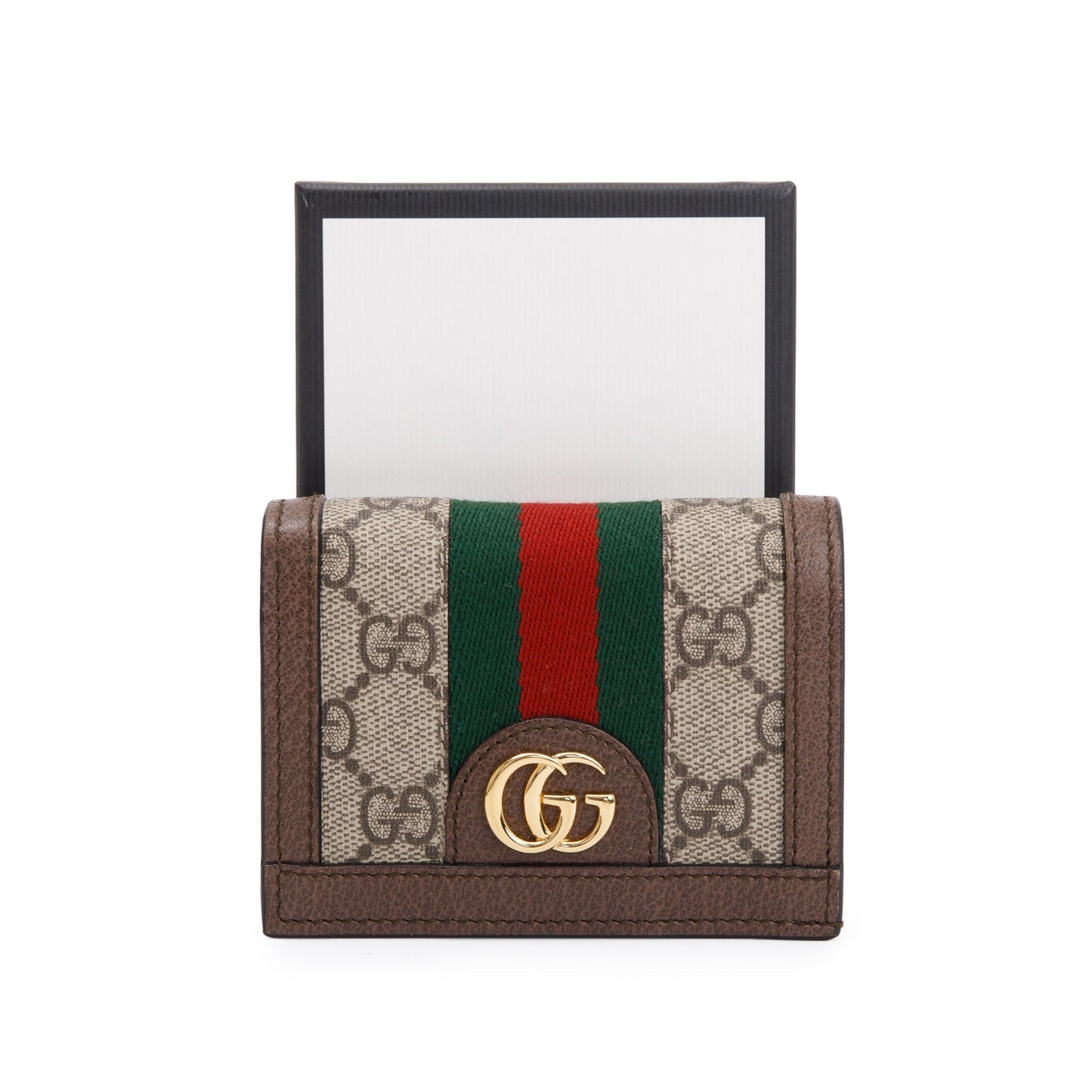 Gucci Brown Ophidia GG Supreme Canvas Card Case Wallet