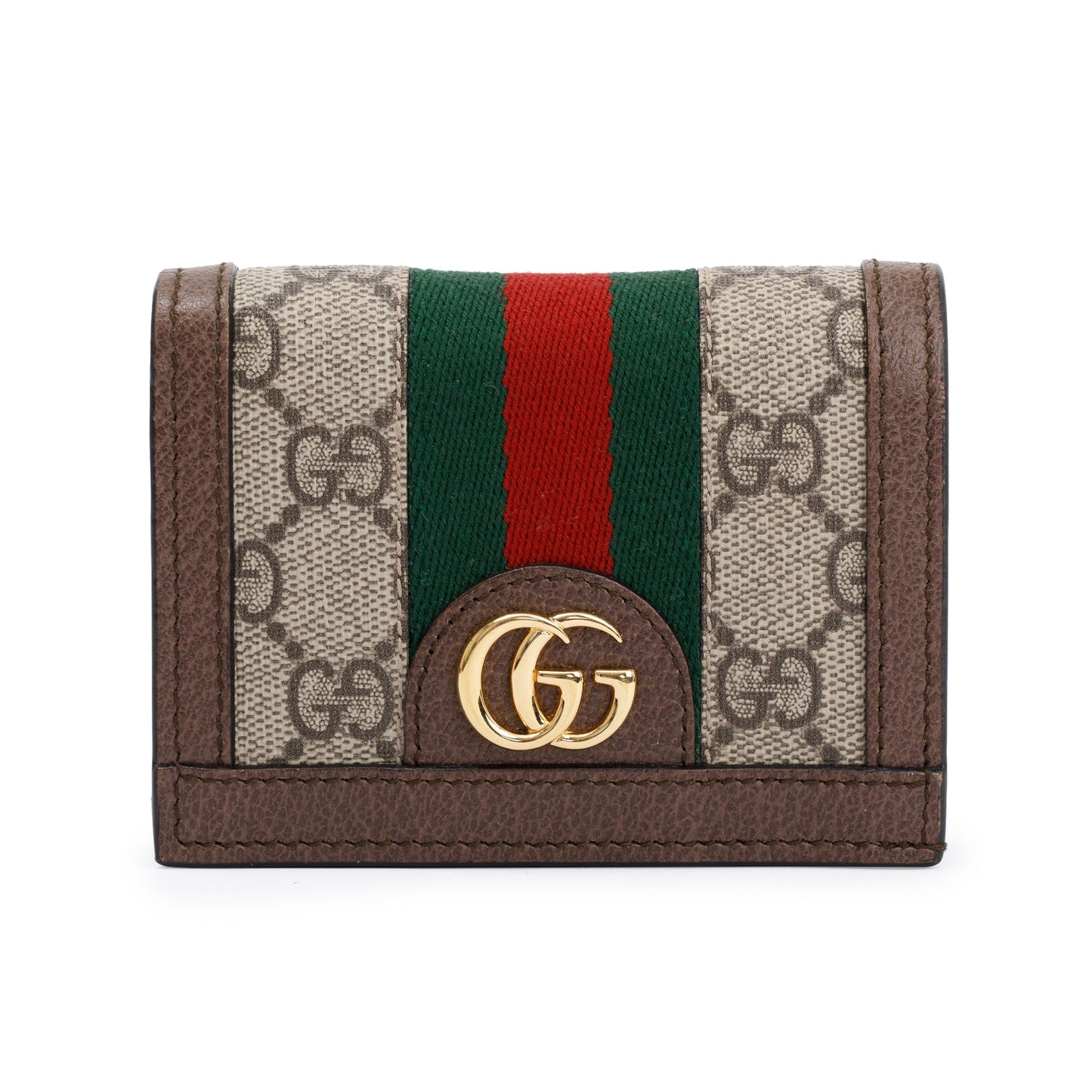Gucci Brown Ophidia GG Supreme Canvas Card Case Wallet