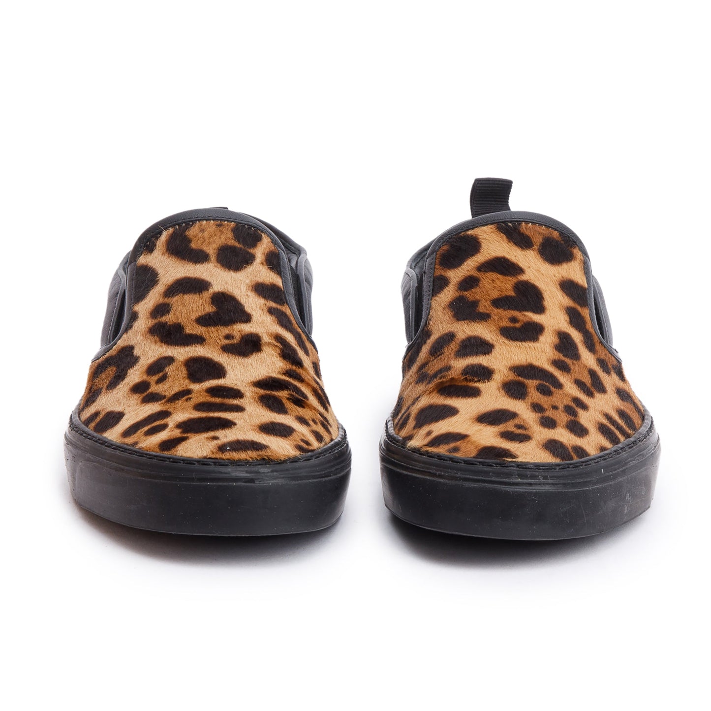Gucci Brown Pony Hair Leopard Print Slip On Shoes, Size 5.5