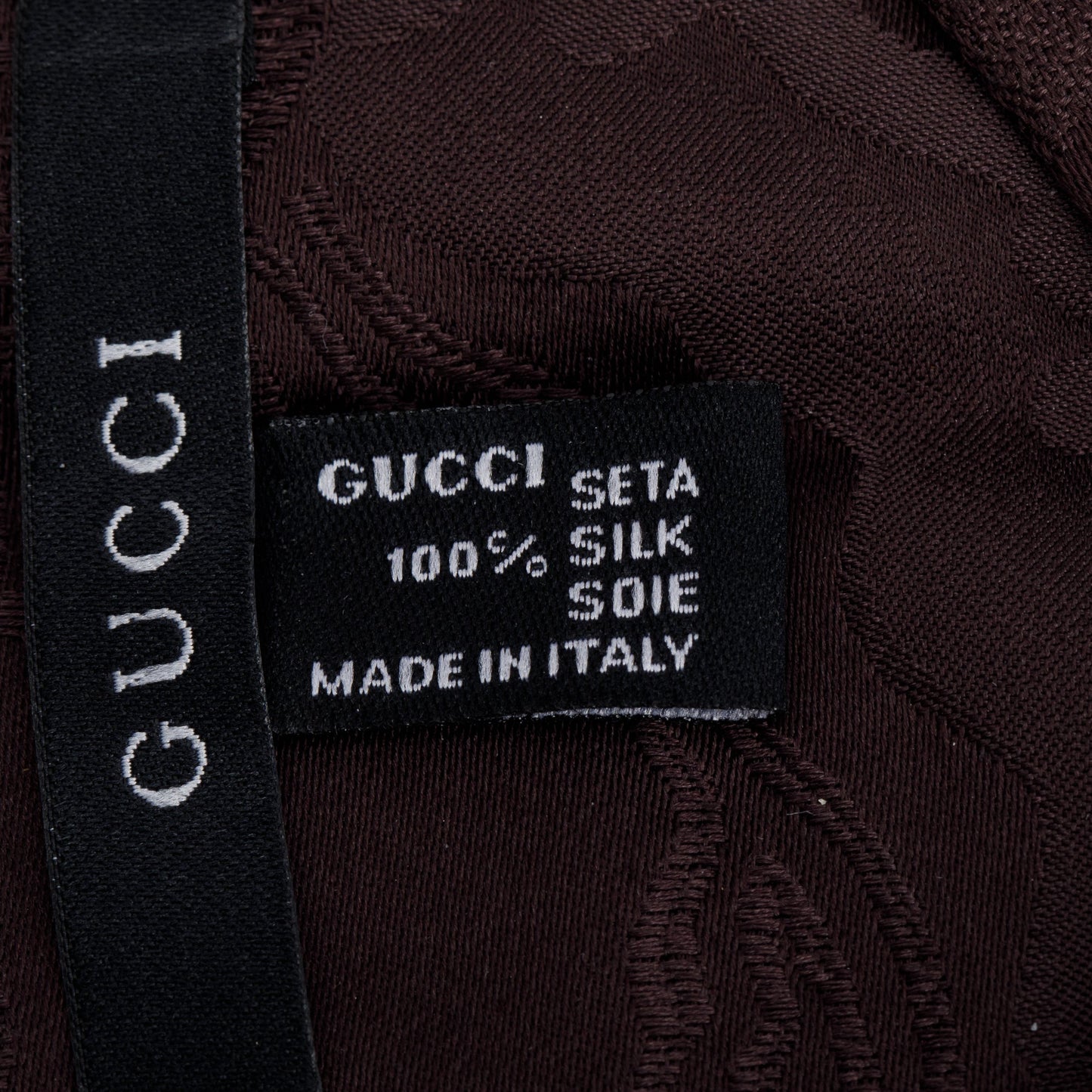 Gucci Brown Printed Silk Obi Belt