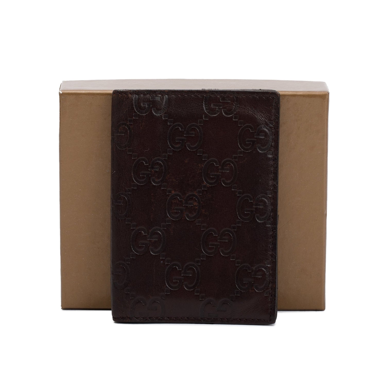 Gucci Brown Signature Leather Bifold Card Case