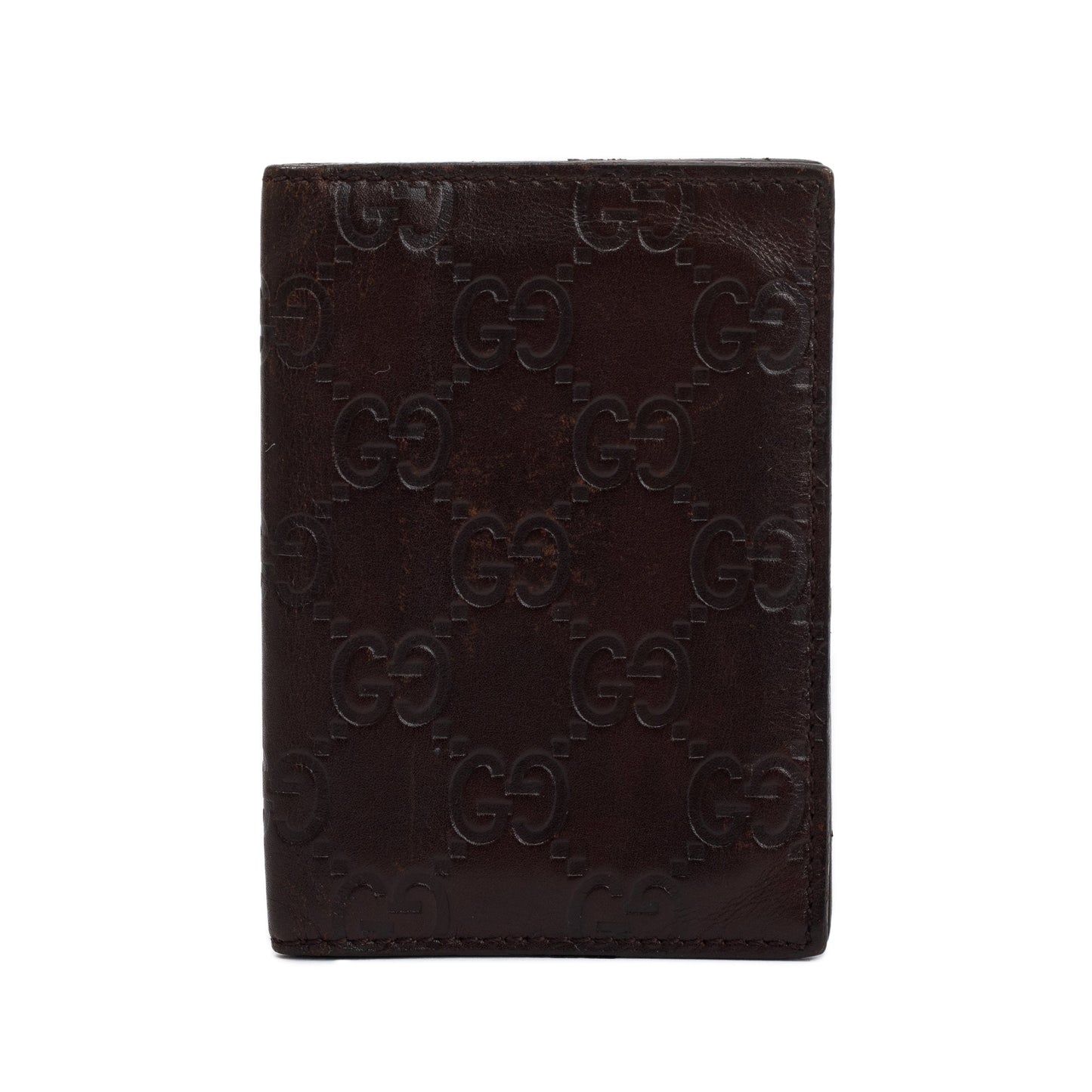 Gucci Brown Signature Leather Bifold Card Case