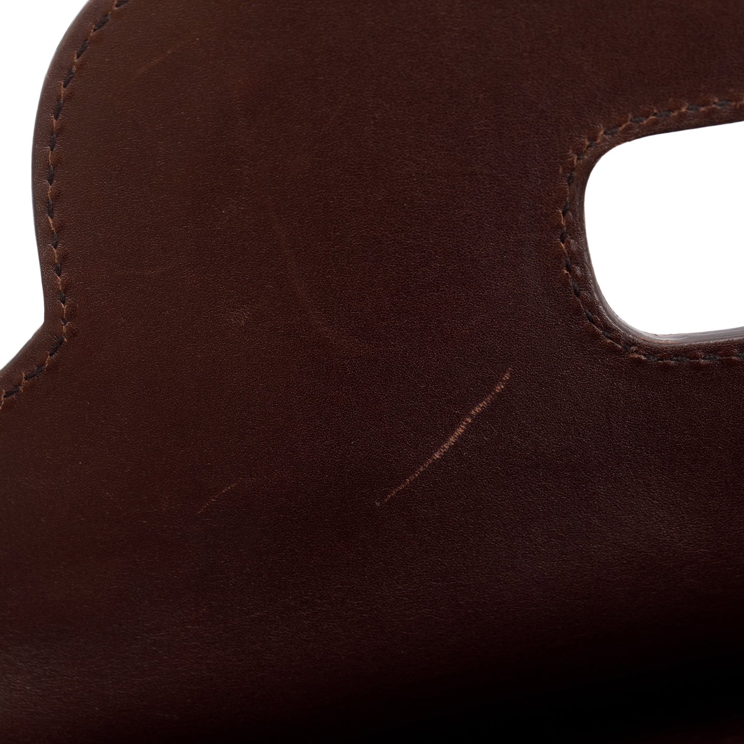 Gucci Brown Signature Leather  Peggy Bamboo Top Handle Bag