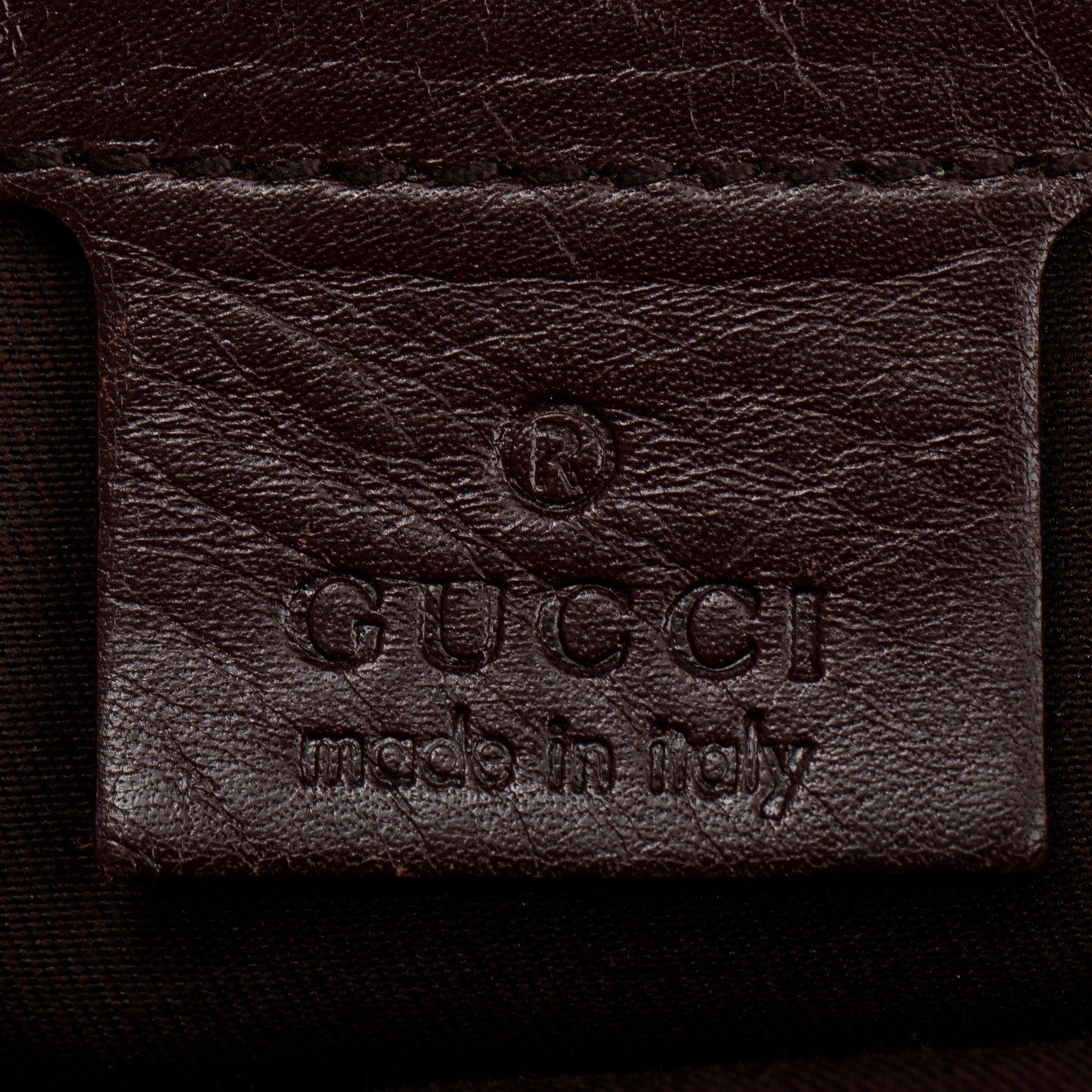 Gucci Brown Signature Leather  Peggy Bamboo Top Handle Bag