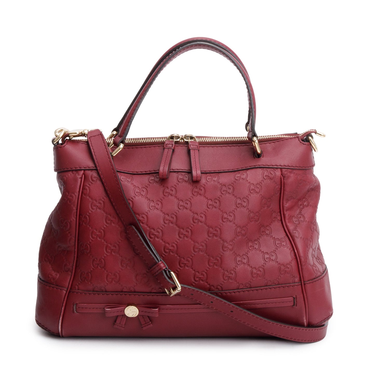 Gucci Burgundy Guccissima Leather Medium Mayfair Tote