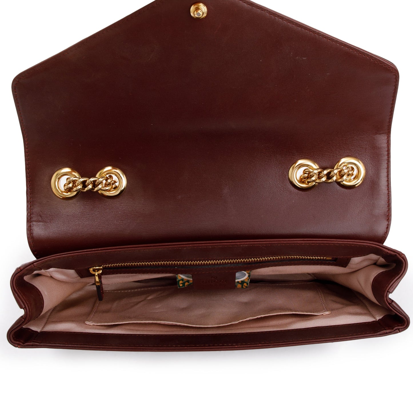 Gucci Burgundy Leather Medium Rajah Shoulder Bag