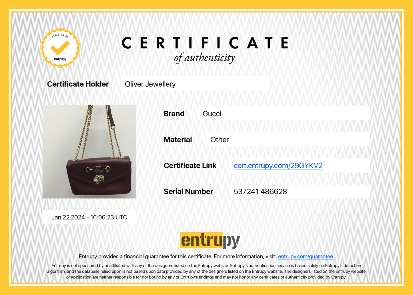Gucci Burgundy Leather Medium Rajah Shoulder Bag