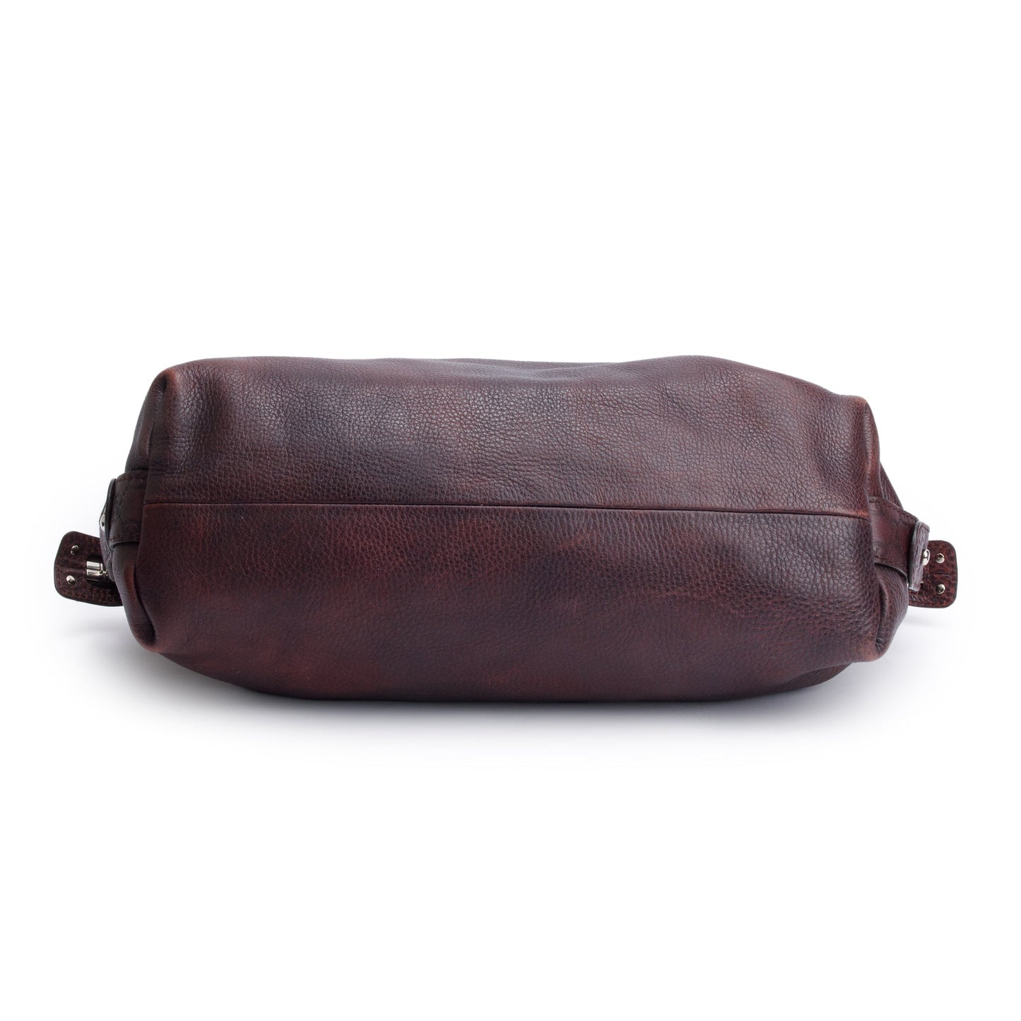 Gucci Burgundy Pebbled Calfskin Leather Medium Bamboo Bar Tote