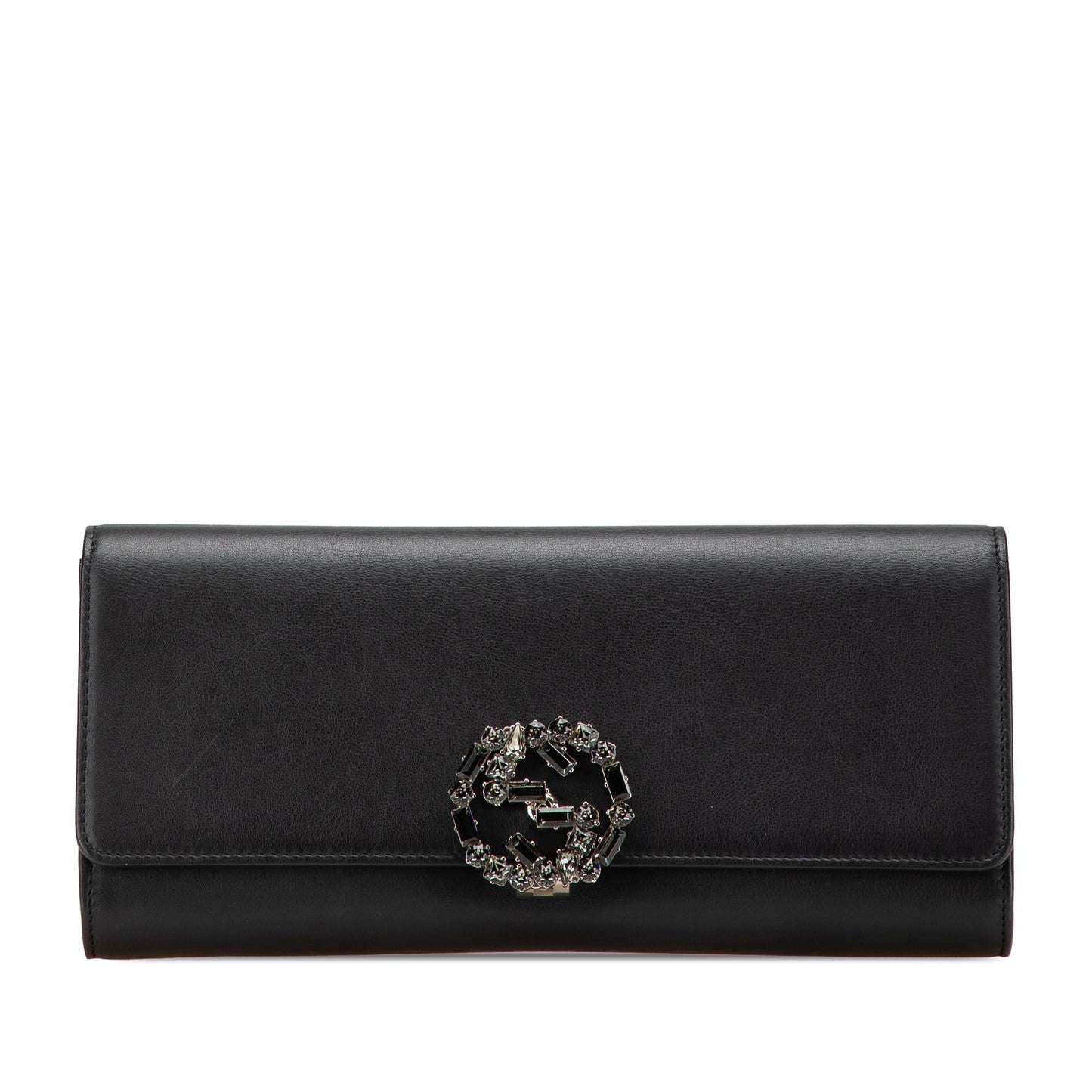 Gucci Calfskin Crystals Broadway Clutch