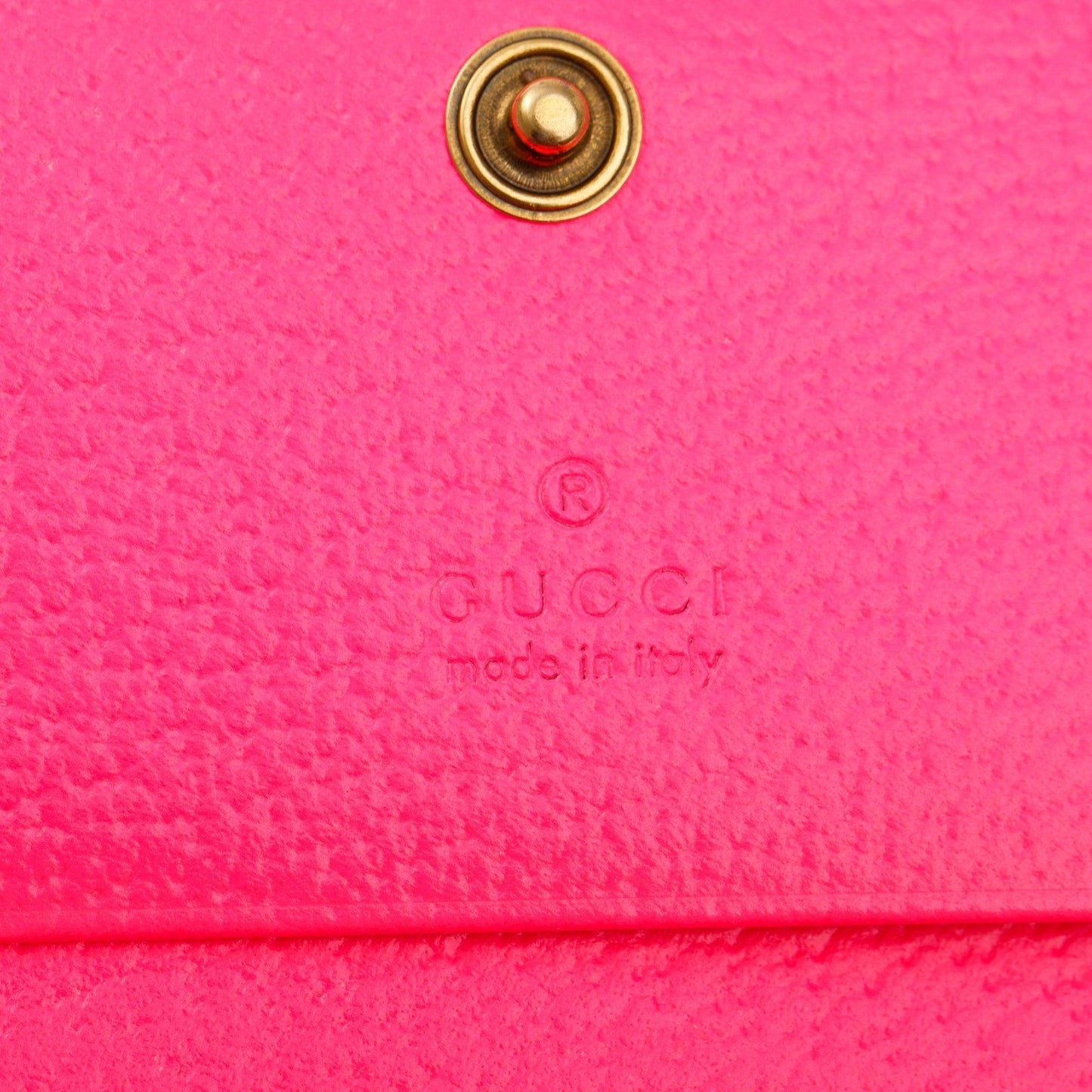 Gucci Calfskin Fuxia Fluo Flora Print Zumi Card Case