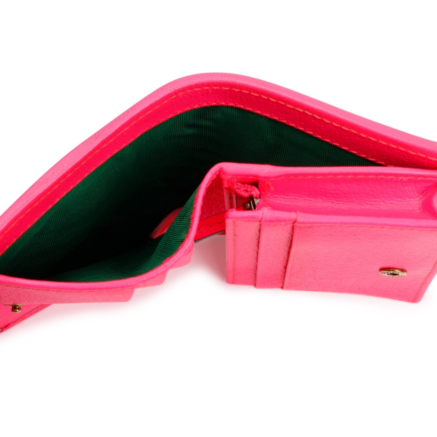 Gucci Calfskin Fuxia Fluo Flora Print Zumi Card Case