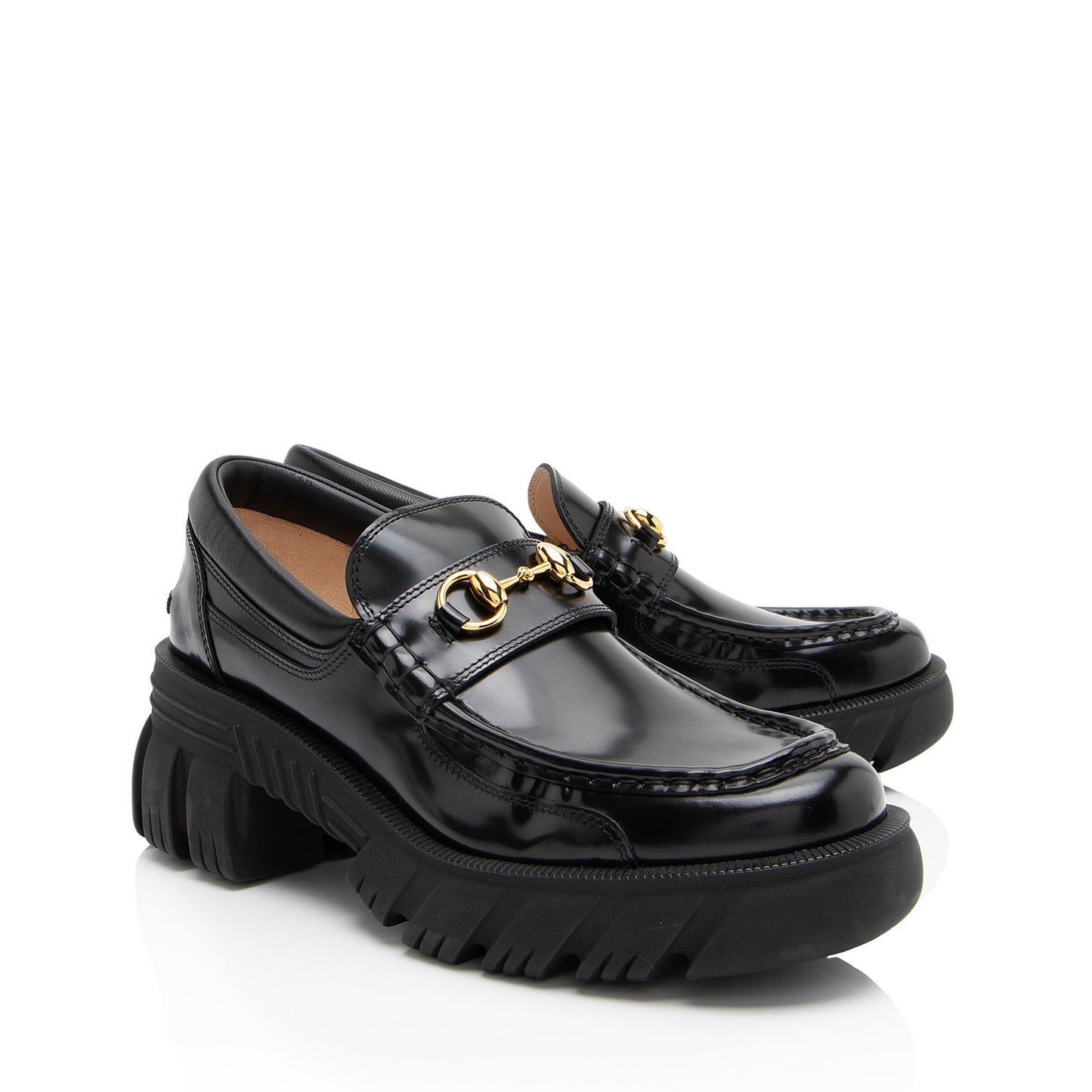 Gucci Leather Horsebit Lug Sole Loafers - Size 11 / 41