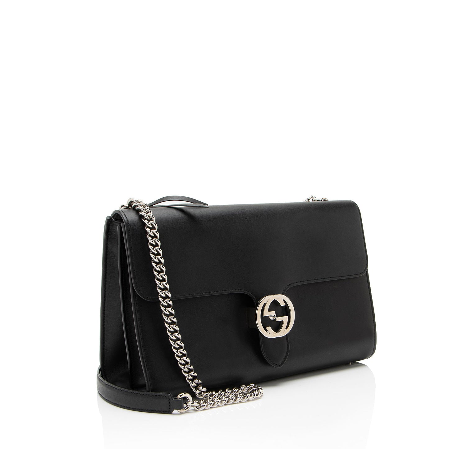 Gucci Grained Calfskin Interlocking G Medium Shoulder Bag