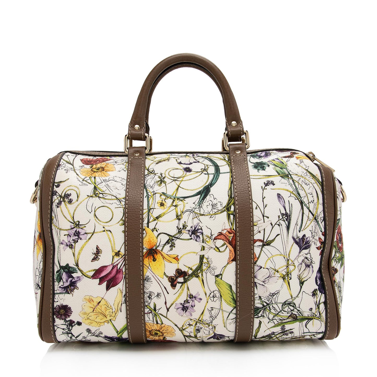 Gucci Canvas Flora Joy Convertible Medium Boston Bag (SHF-FIW9Ce)