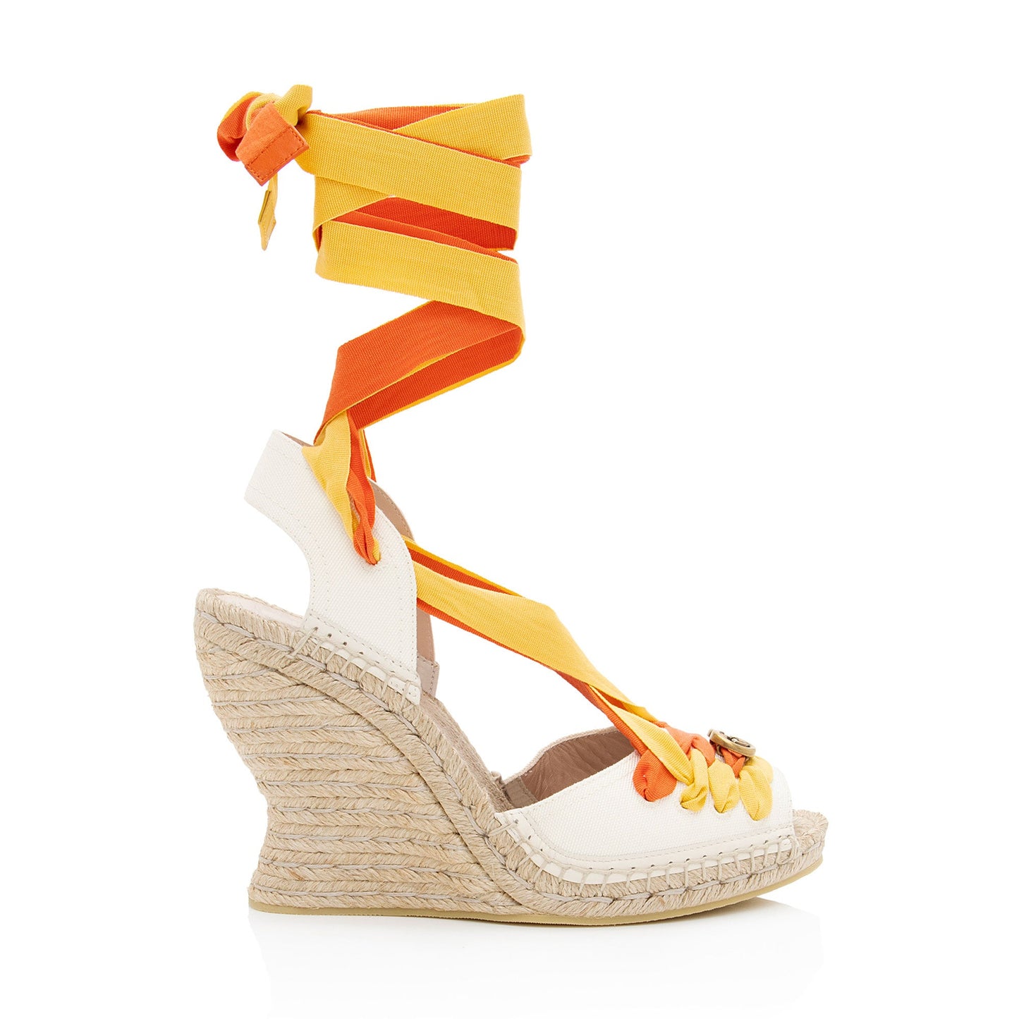 Gucci Canvas GG Marmont Espadrille Wedges - Size 10 / 40